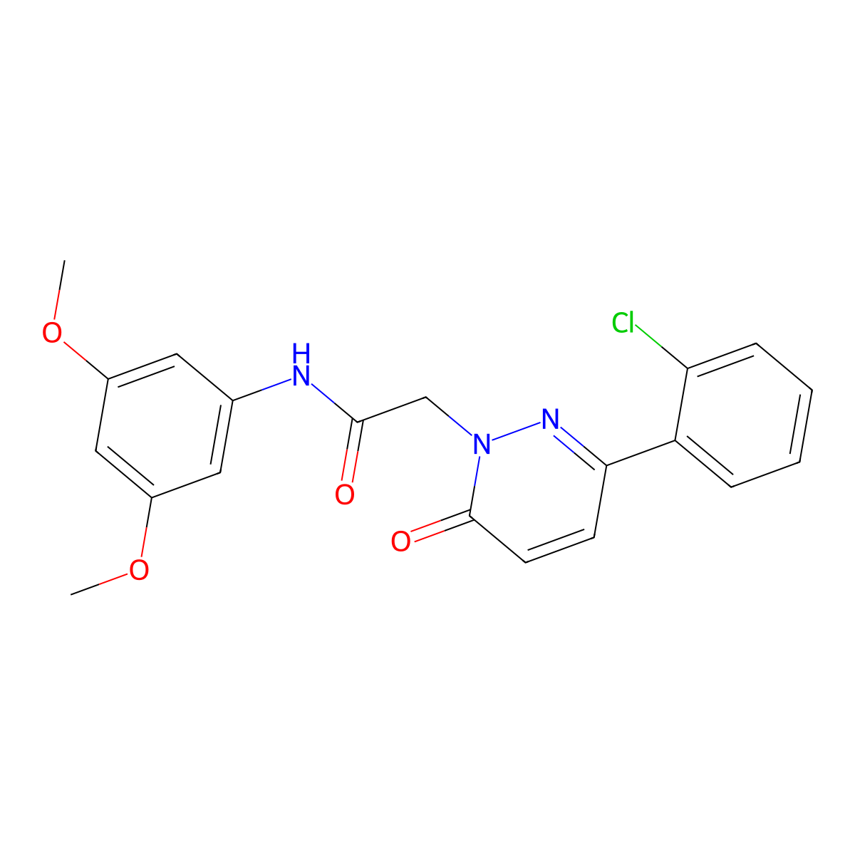 2-[3-(2-chlorophenyl)-6-oxopyridazin-1(6H)-yl]-N-(3,5-dimethoxyphenyl)acetamide molecular structure, CAS 1324078-18-3