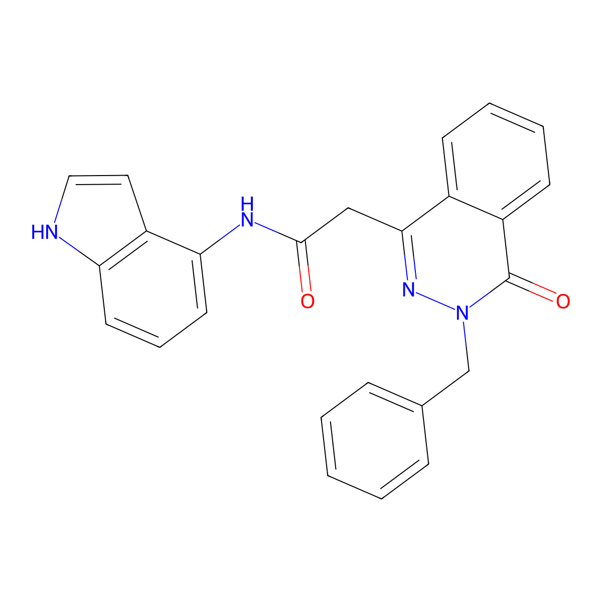 2-(3-benzyl-4-oxo-3,4-dihydrophthalazin-1-yl)-N-(1H-indol-4-yl)acetamide molecular structure, CAS 1324078-27-4