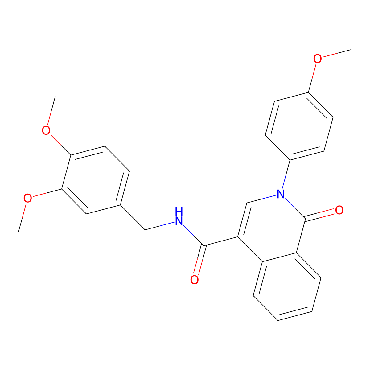 N-(3,4-dimethoxybenzyl)-2-(4-methoxyphenyl)-1-oxo-1,2-dihydroisoquinoline-4-carboxamide molecular structure, CAS 1324078-39-8