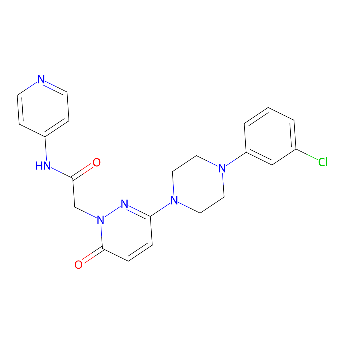 2-(3-(4-(3-chlorophenyl)piperazin-1-yl)-6-oxopyridazin-1(6H)-yl)-N-(pyridin-4-yl)acetamide molecular structure, CAS 1324078-42-3