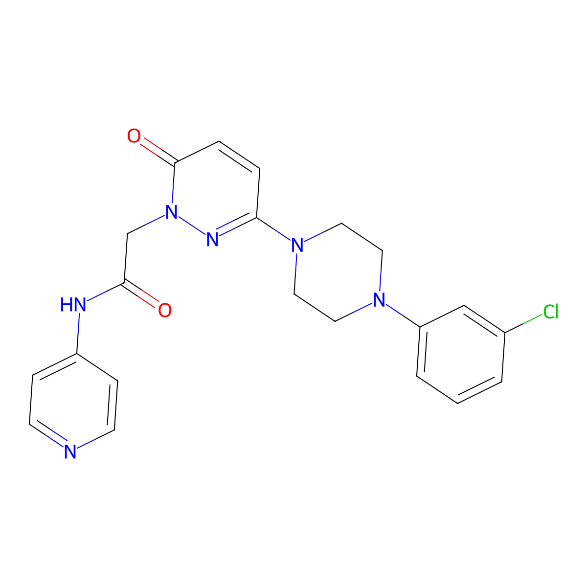 2-(3-(4-(3-chlorophenyl)piperazin-1-yl)-6-oxopyridazin-1(6H)-yl)-N-(pyridin-4-yl)acetamide molecular structure, CAS 1324078-42-3
