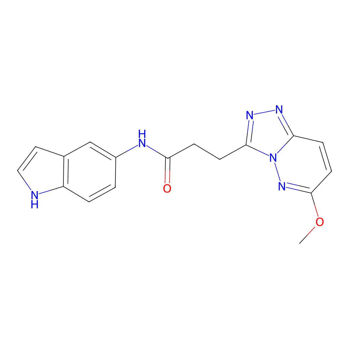 N-(1H-indol-5-yl)-3-(6-methoxy[1,2,4]triazolo[4,3-b]pyridazin-3-yl)propanamide molecular structure, CAS 1324078-47-8
