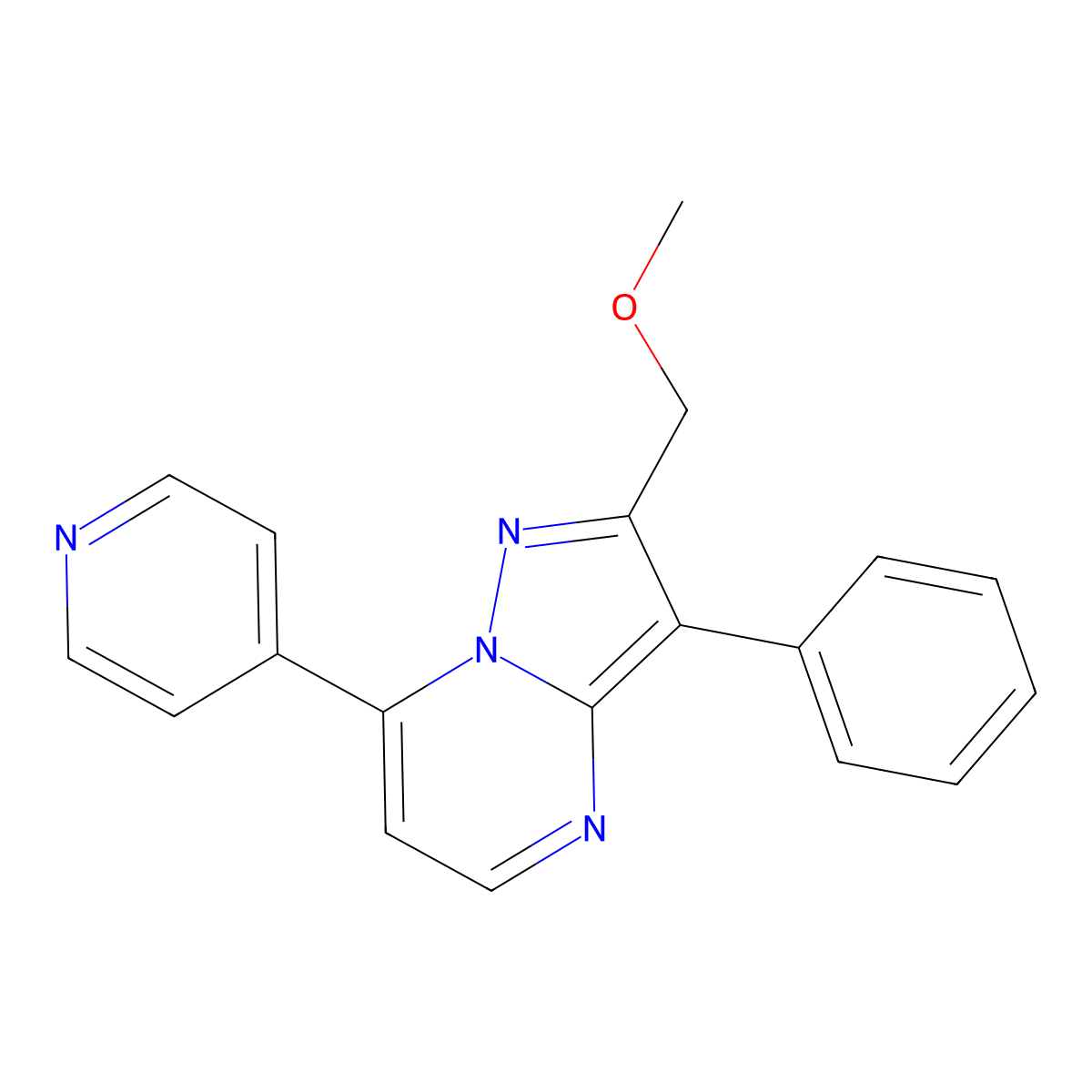 2-(Methoxymethyl)-3-phenyl-7-(pyridin-4-yl)pyrazolo[1,5-a]pyrimidine molecular structure, CAS 1324078-60-5