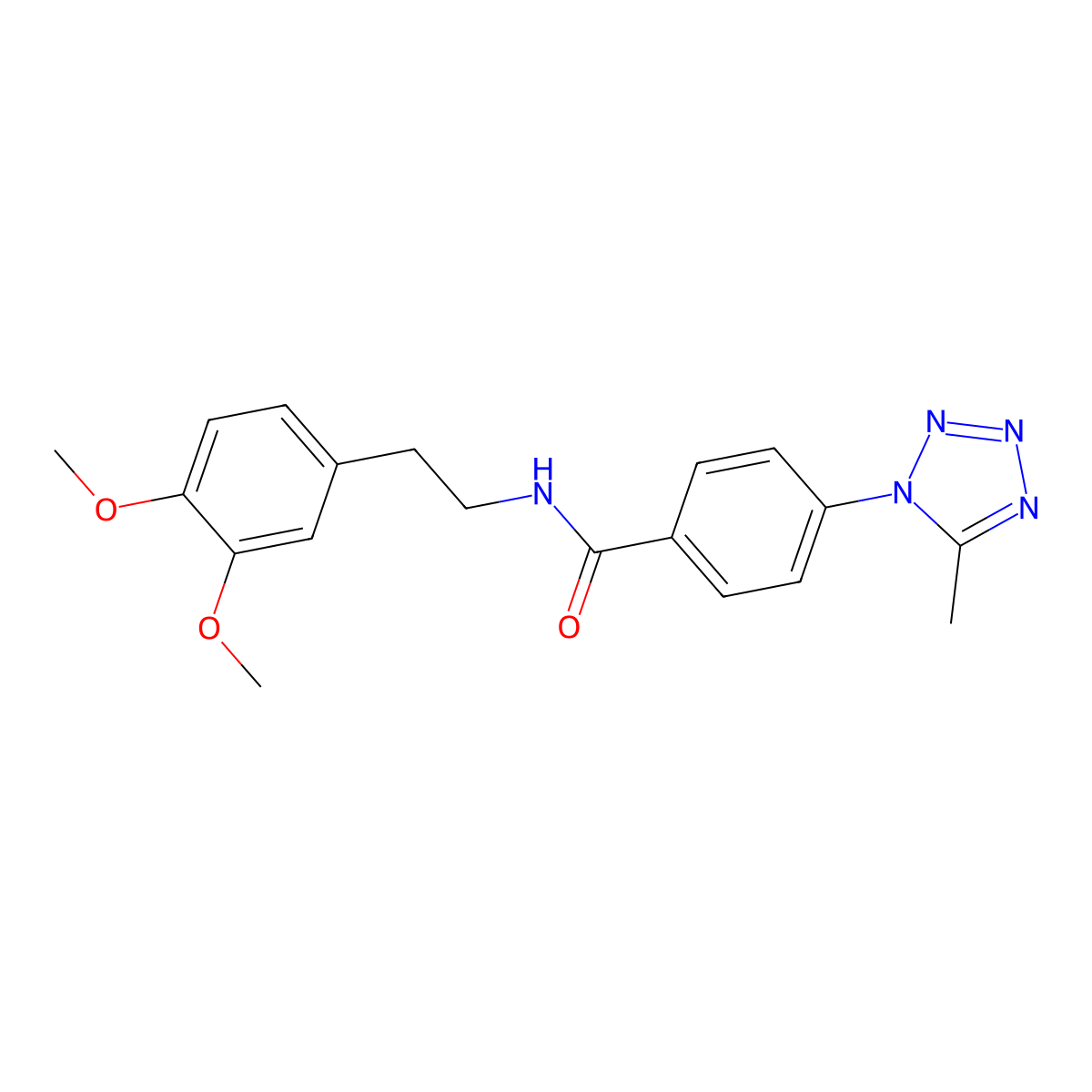 N-[2-(3,4-dimethoxyphenyl)ethyl]-4-(5-methyl-1H-tetrazol-1-yl)benzamide molecular structure, CAS 1324078-82-1