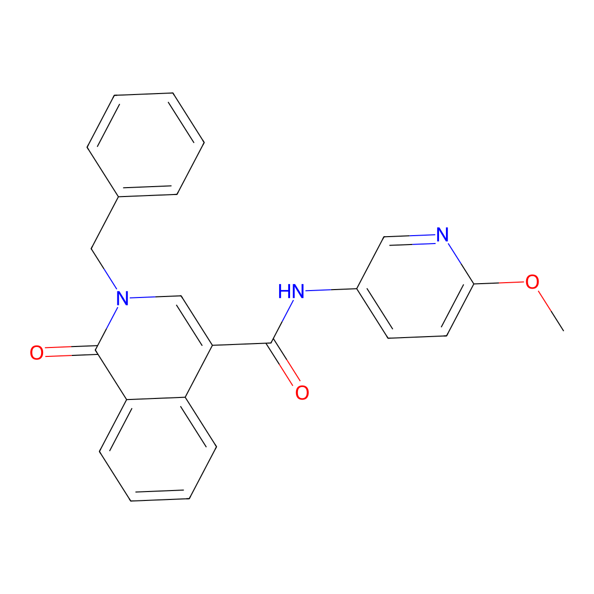 2-benzyl-N-(6-methoxypyridin-3-yl)-1-oxo-1,2-dihydroisoquinoline-4-carboxamide molecular structure, CAS 1324078-87-6