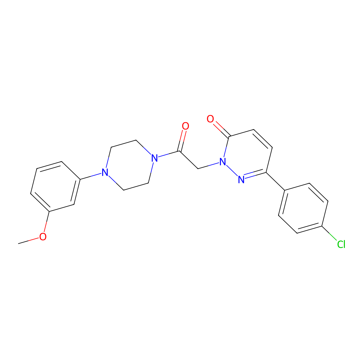 6-(4-chlorophenyl)-2-{2-[4-(3-methoxyphenyl)piperazino]-2-oxoethyl}-3(2H)-pyridazinone molecular structure, CAS 1324078-90-1
