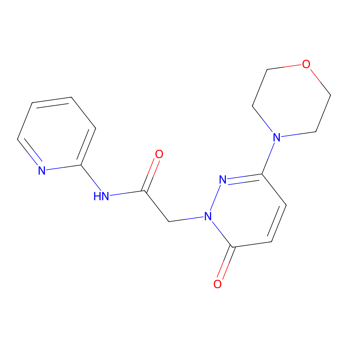 2-[3-(morpholin-4-yl)-6-oxopyridazin-1(6H)-yl]-N-(pyridin-2-yl)acetamide molecular structure, CAS 1324079-00-6