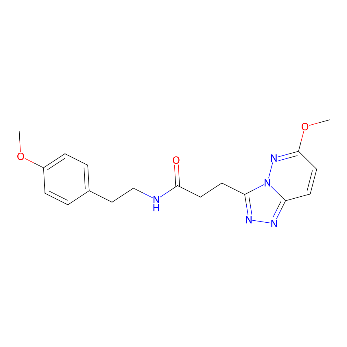 3-(6-methoxy-[1,2,4]triazolo[4,3-b]pyridazin-3-yl)-N-(4-methoxyphenethyl)propanamide molecular structure, CAS 1324079-18-6
