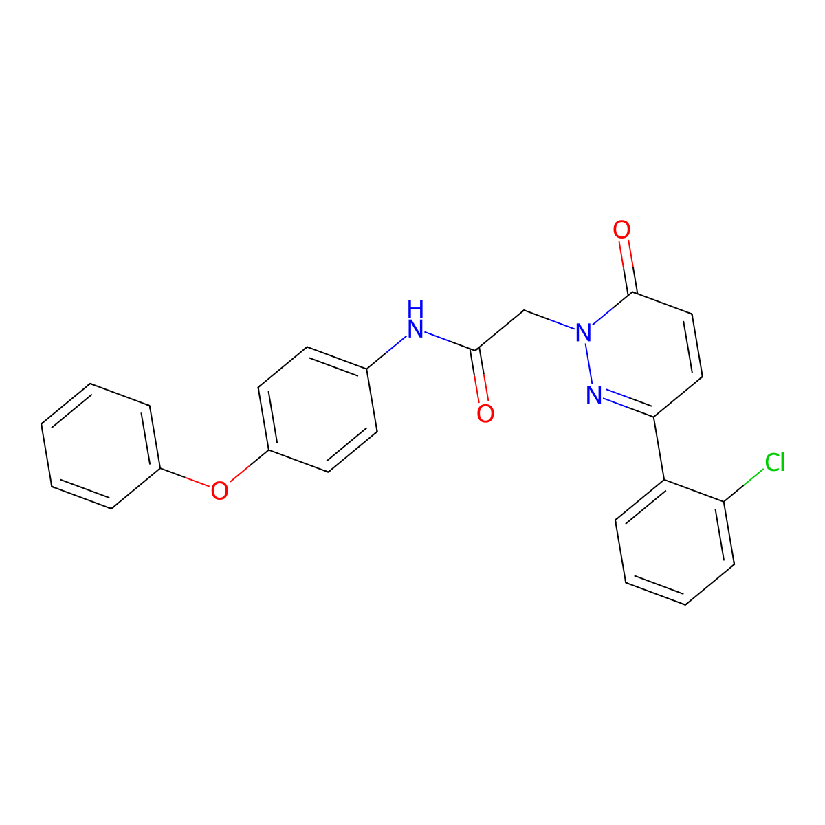 2-[3-(2-chlorophenyl)-6-oxopyridazin-1(6H)-yl]-N-(4-phenoxyphenyl)acetamide molecular structure, CAS 1324079-48-2