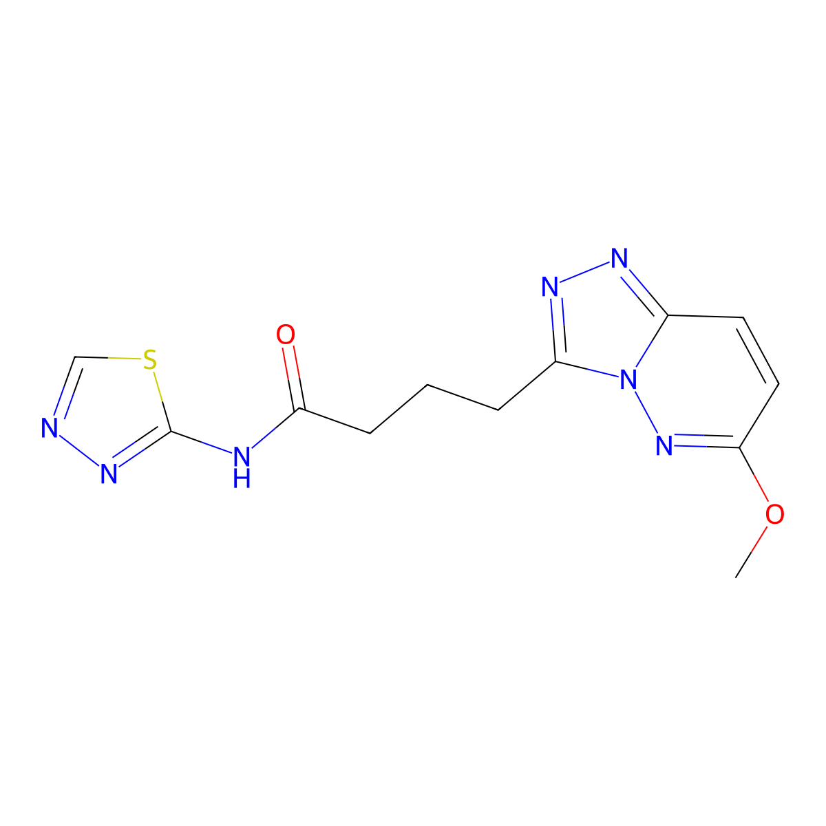 4-(6-methoxy[1,2,4]triazolo[4,3-b]pyridazin-3-yl)-N-(1,3,4-thiadiazol-2-yl)butanamide molecular structure, CAS 1324079-68-6