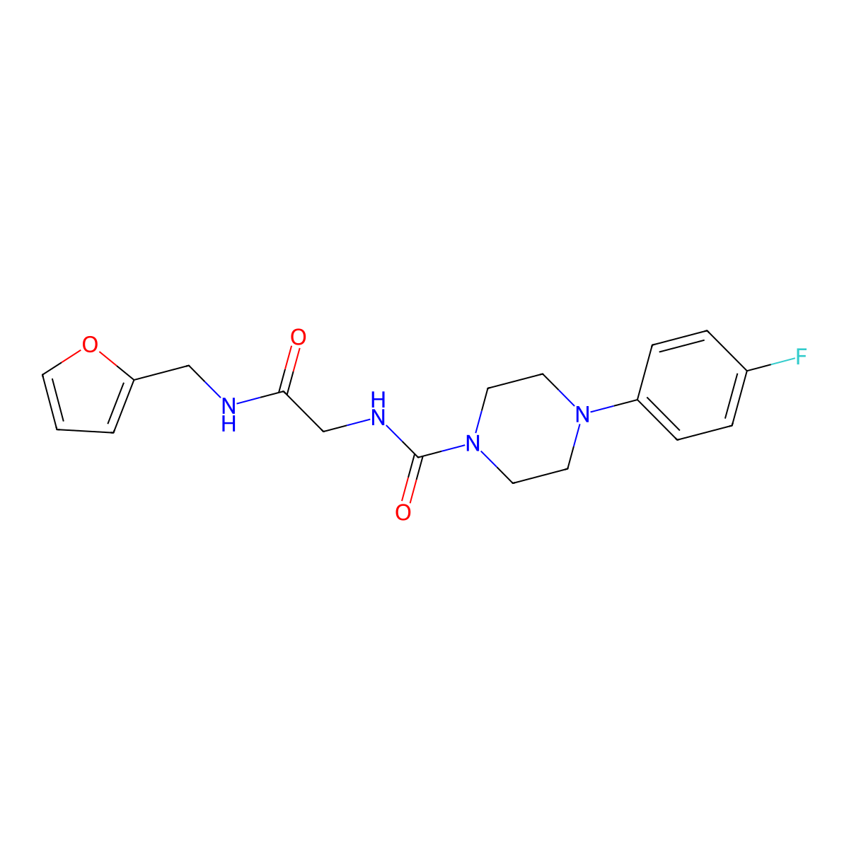 4-(4-fluorophenyl)-N-{2-[(furan-2-ylmethyl)amino]-2-oxoethyl}piperazine-1-carboxamide molecular structure, CAS 1324079-85-7