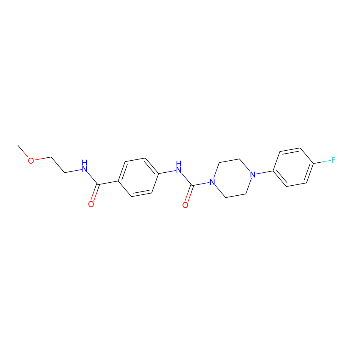 4-(4-fluorophenyl)-N-{4-[(2-methoxyethyl)carbamoyl]phenyl}piperazine-1-carboxamide molecular structure, CAS 1324079-86-8