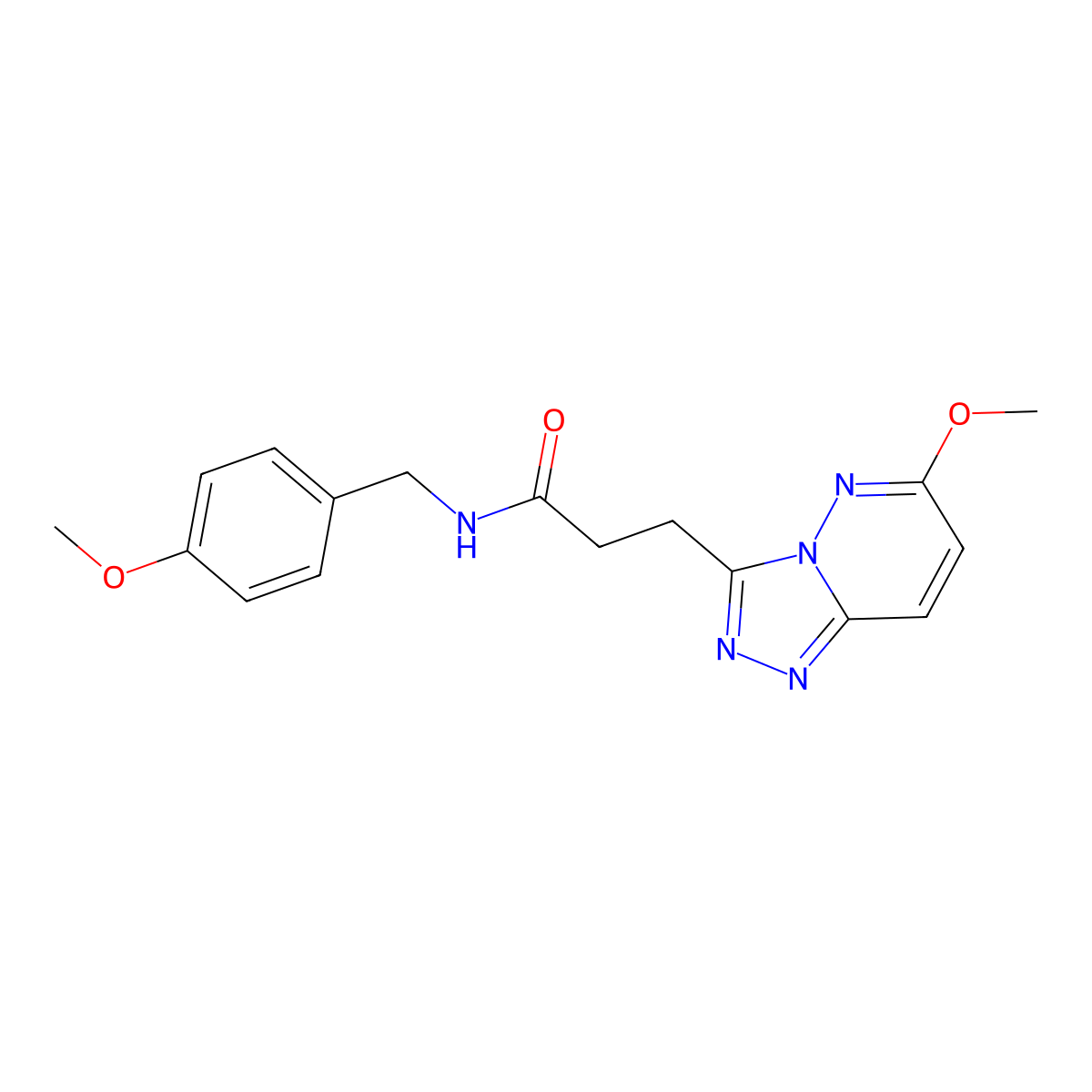 3-(6-methoxy-[1,2,4]triazolo[4,3-b]pyridazin-3-yl)-N-(4-methoxybenzyl)propanamide molecular structure, CAS 1324079-87-9