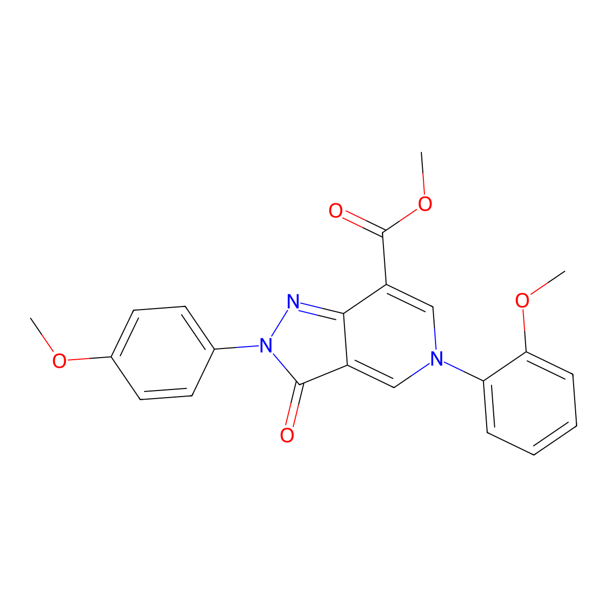 methyl 5-(2-methoxyphenyl)-2-(4-methoxyphenyl)-3-oxo-3,5-dihydro-2H-pyrazolo[4,3-c]pyridine-7-carboxylate molecular structure, CAS 1324079-92-6