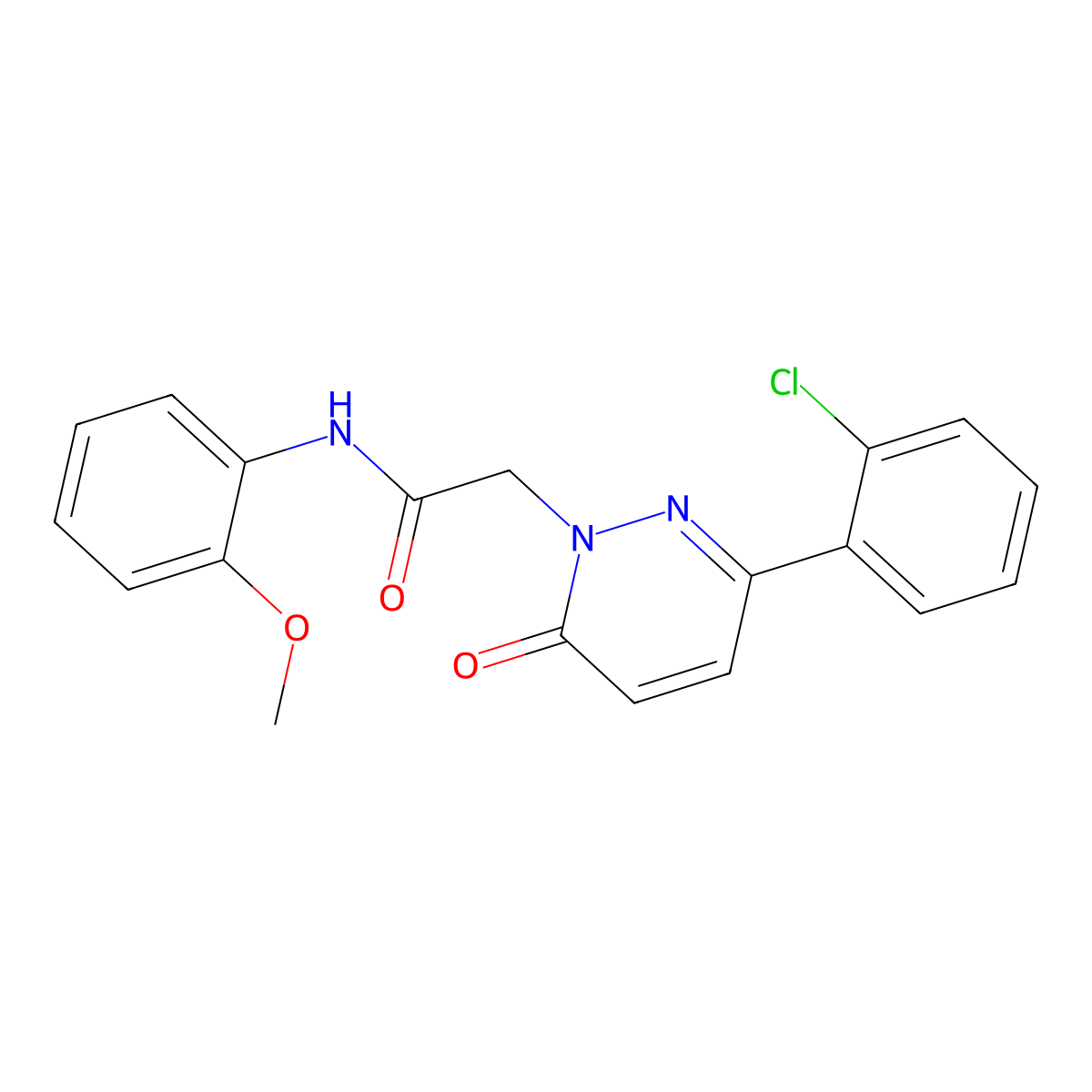 2-[3-(2-chlorophenyl)-6-oxopyridazin-1(6H)-yl]-N-(2-methoxyphenyl)acetamide molecular structure, CAS 1324079-98-2