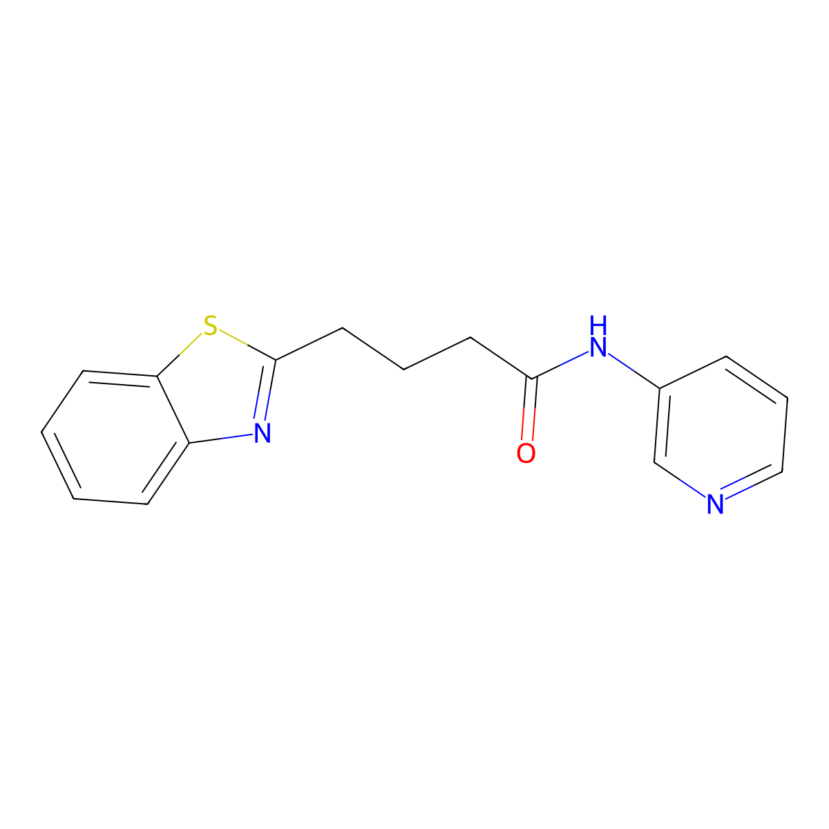 4-(1,3-benzothiazol-2-yl)-N-(pyridin-3-yl)butanamide molecular structure, CAS 1324080-16-1