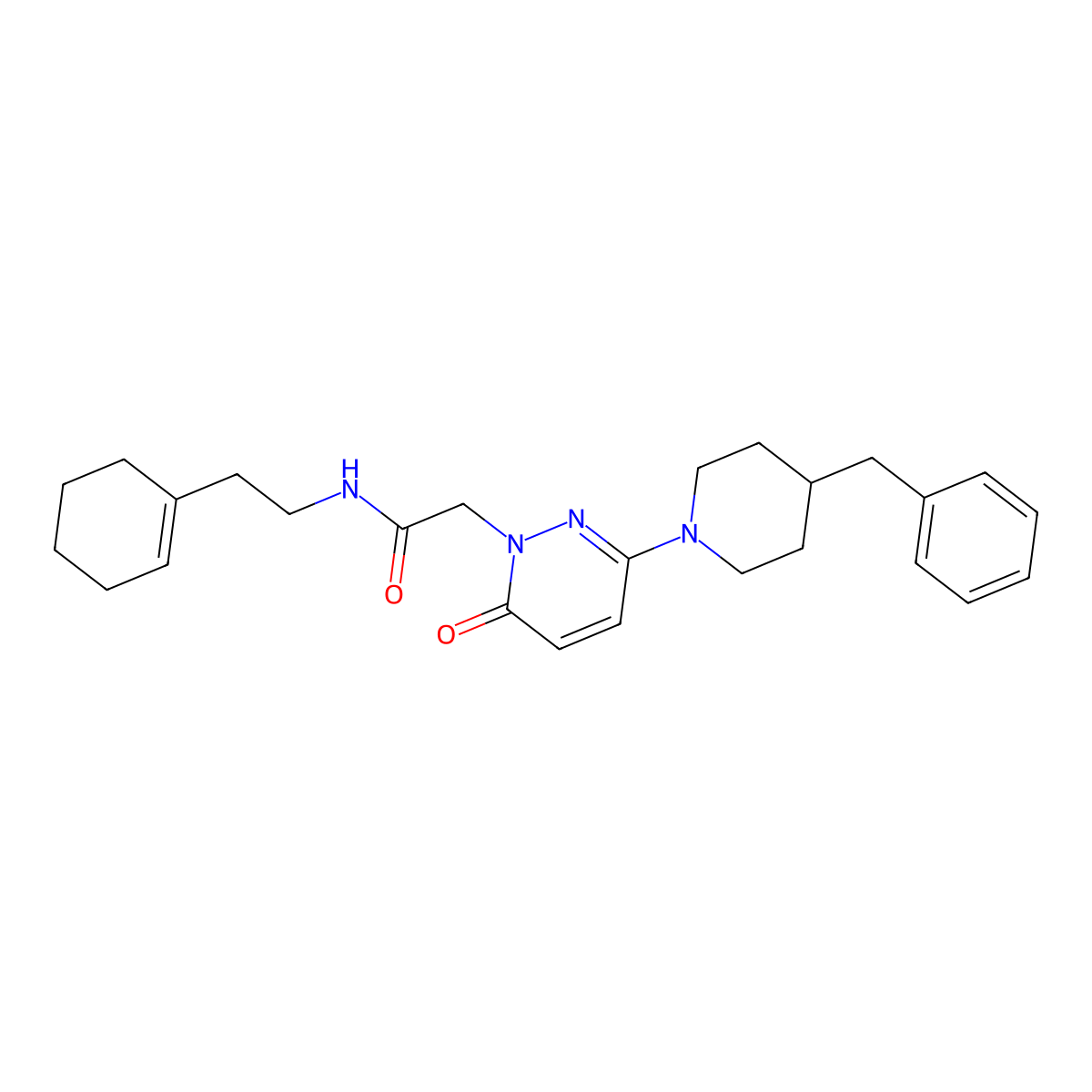 2-(3-(4-benzylpiperidin-1-yl)-6-oxopyridazin-1(6H)-yl)-N-(2-(cyclohex-1-en-1-yl)ethyl)acetamide molecular structure, CAS 1324080-23-0