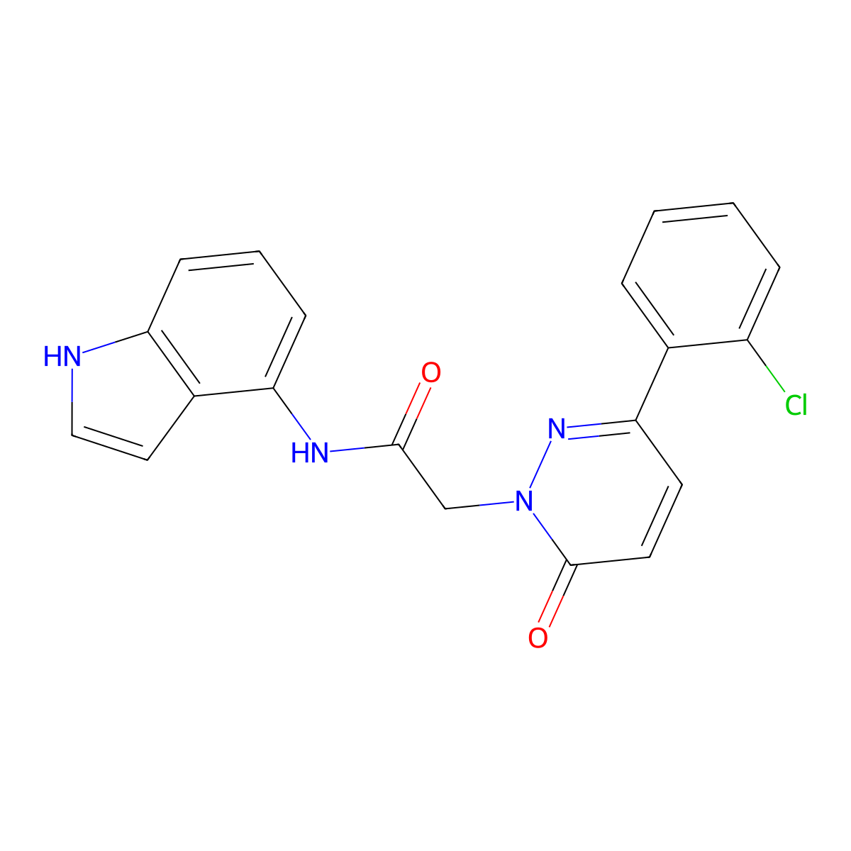 2-[3-(2-chlorophenyl)-6-oxopyridazin-1(6H)-yl]-N-(1H-indol-4-yl)acetamide molecular structure, CAS 1324080-31-0