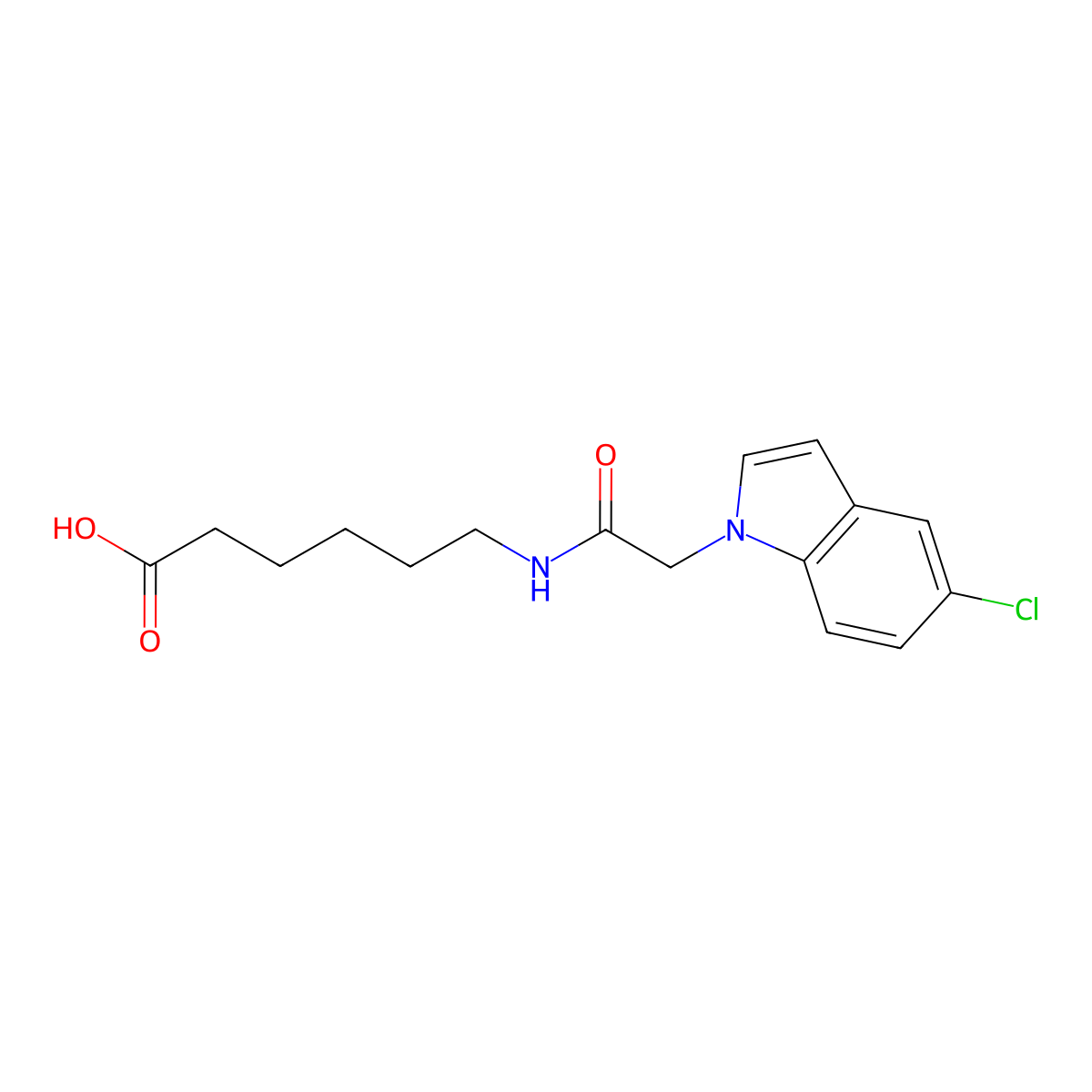 6-{[(5-chloro-1H-indol-1-yl)acetyl]amino}hexanoic acid molecular structure, CAS 1324080-39-8