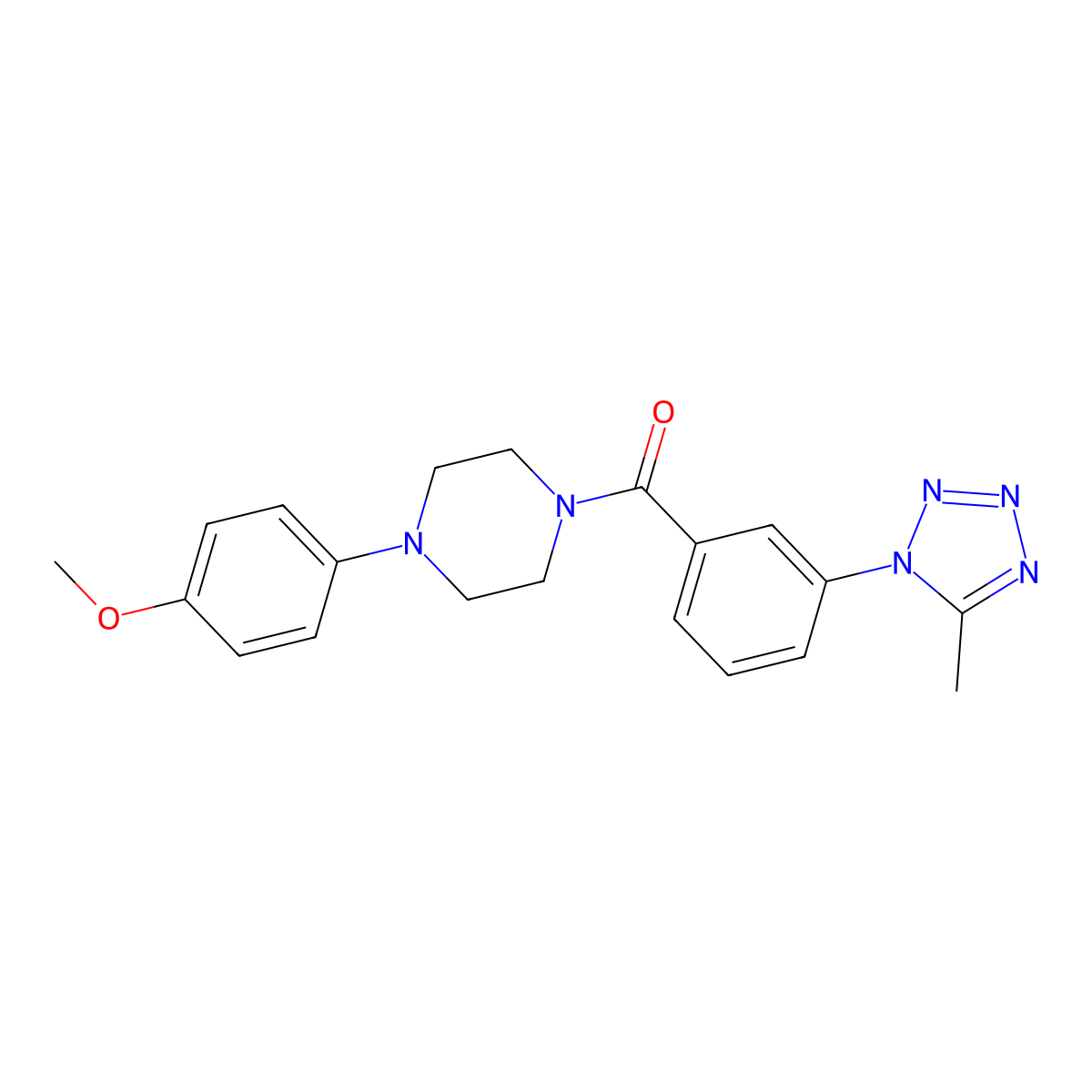 [4-(4-methoxyphenyl)piperazin-1-yl][3-(5-methyl-1H-tetrazol-1-yl)phenyl]methanone molecular structure, CAS 1324080-41-2