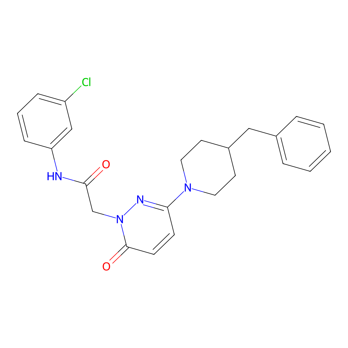 2-(3-(4-benzylpiperidin-1-yl)-6-oxopyridazin-1(6H)-yl)-N-(3-chlorophenyl)acetamide molecular structure, CAS 1324080-42-3