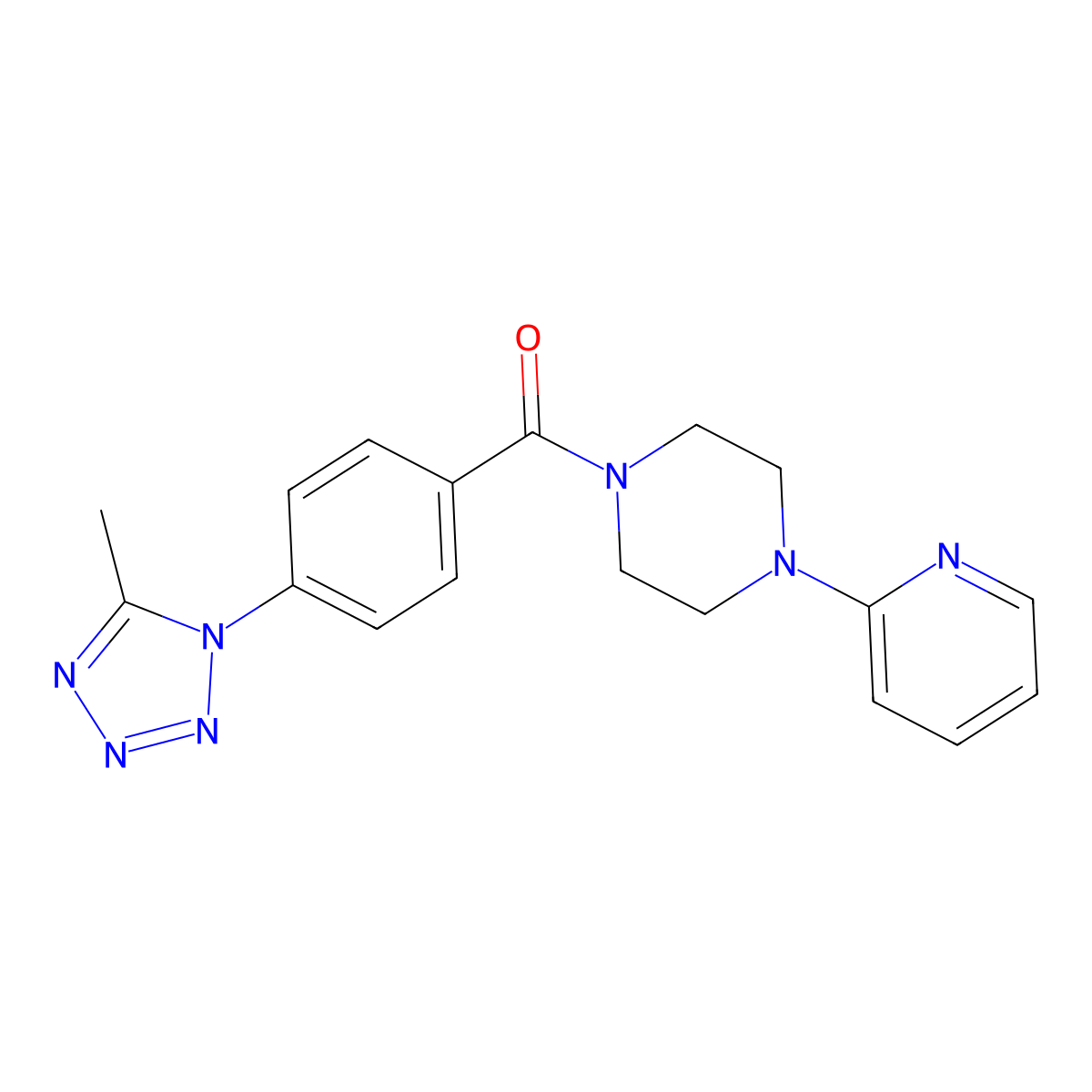 [4-(5-methyl-1H-tetrazol-1-yl)phenyl][4-(pyridin-2-yl)piperazin-1-yl]methanone molecular structure, CAS 1324080-58-1