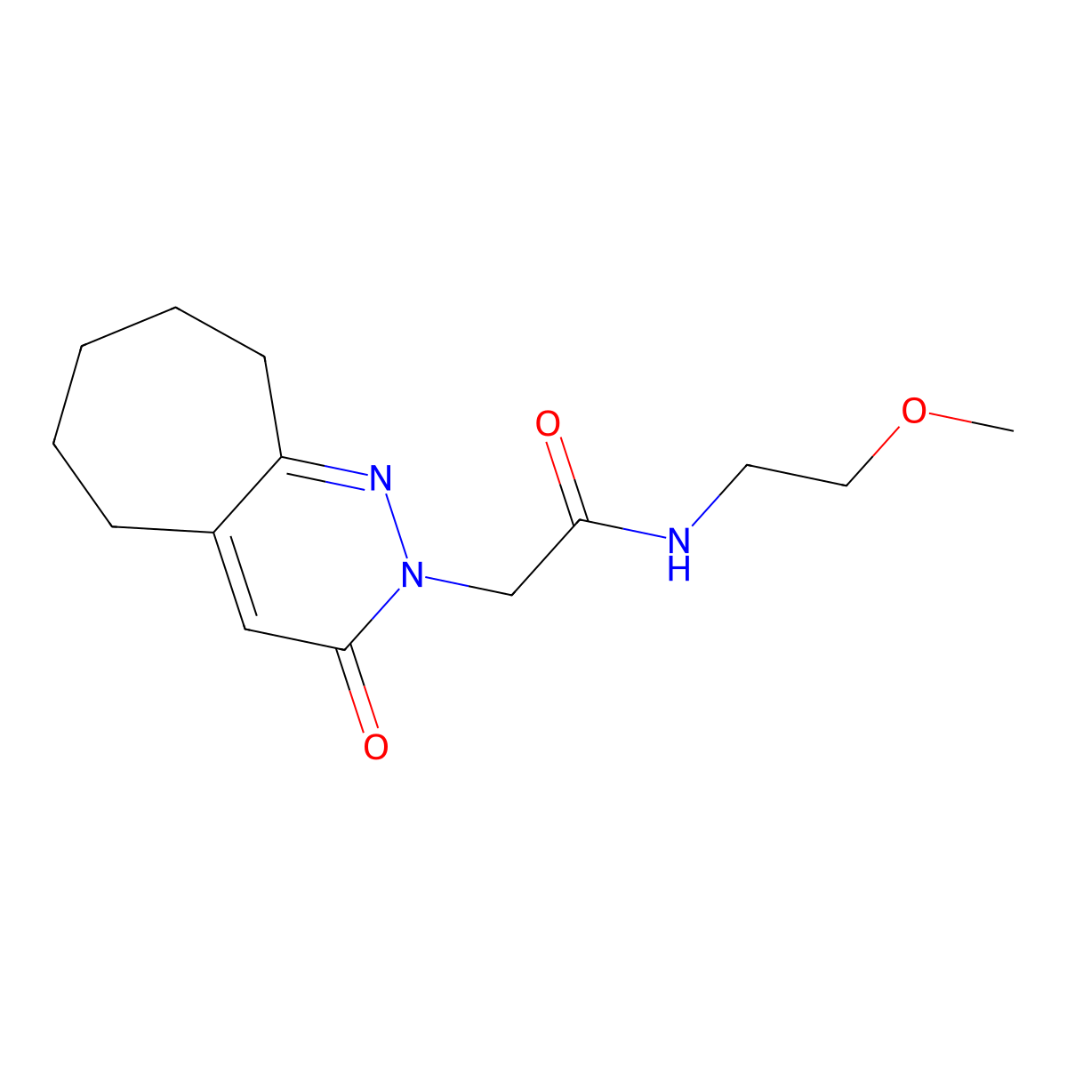 N-(2-methoxyethyl)-2-(3-oxo-3,5,6,7,8,9-hexahydro-2H-cyclohepta[c]pyridazin-2-yl)acetamide molecular structure, CAS 1324080-85-4