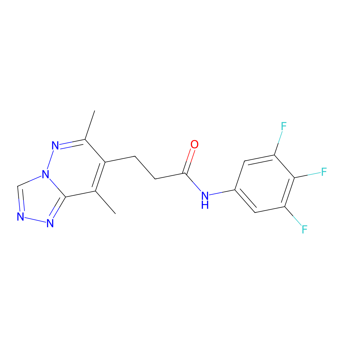 3-(6,8-dimethyl[1,2,4]triazolo[4,3-b]pyridazin-7-yl)-N-(3,4,5-trifluorophenyl)propanamide molecular structure, CAS 1324080-93-4
