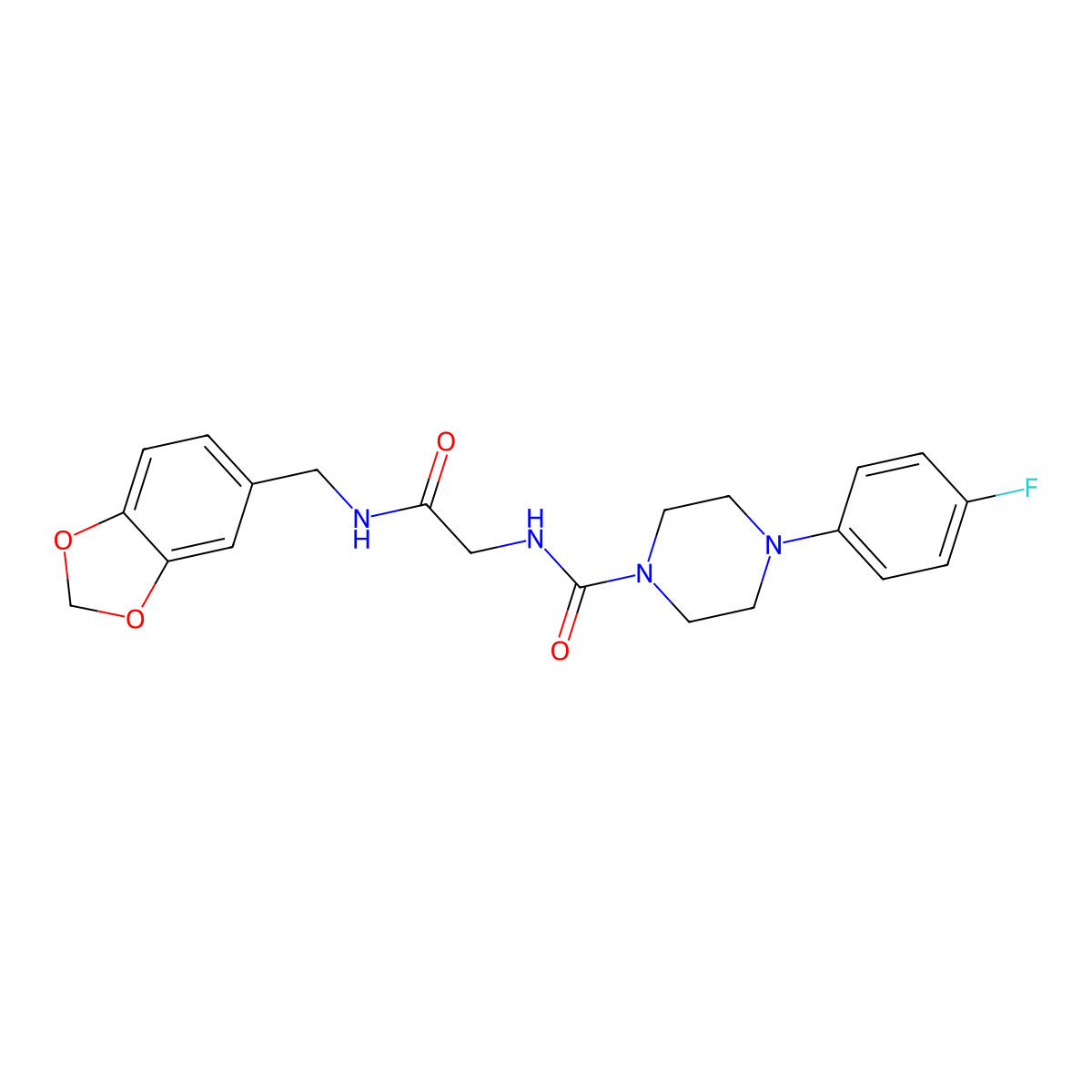 N-{2-[(1,3-benzodioxol-5-ylmethyl)amino]-2-oxoethyl}-4-(4-fluorophenyl)piperazine-1-carboxamide molecular structure, CAS 1324081-02-8
