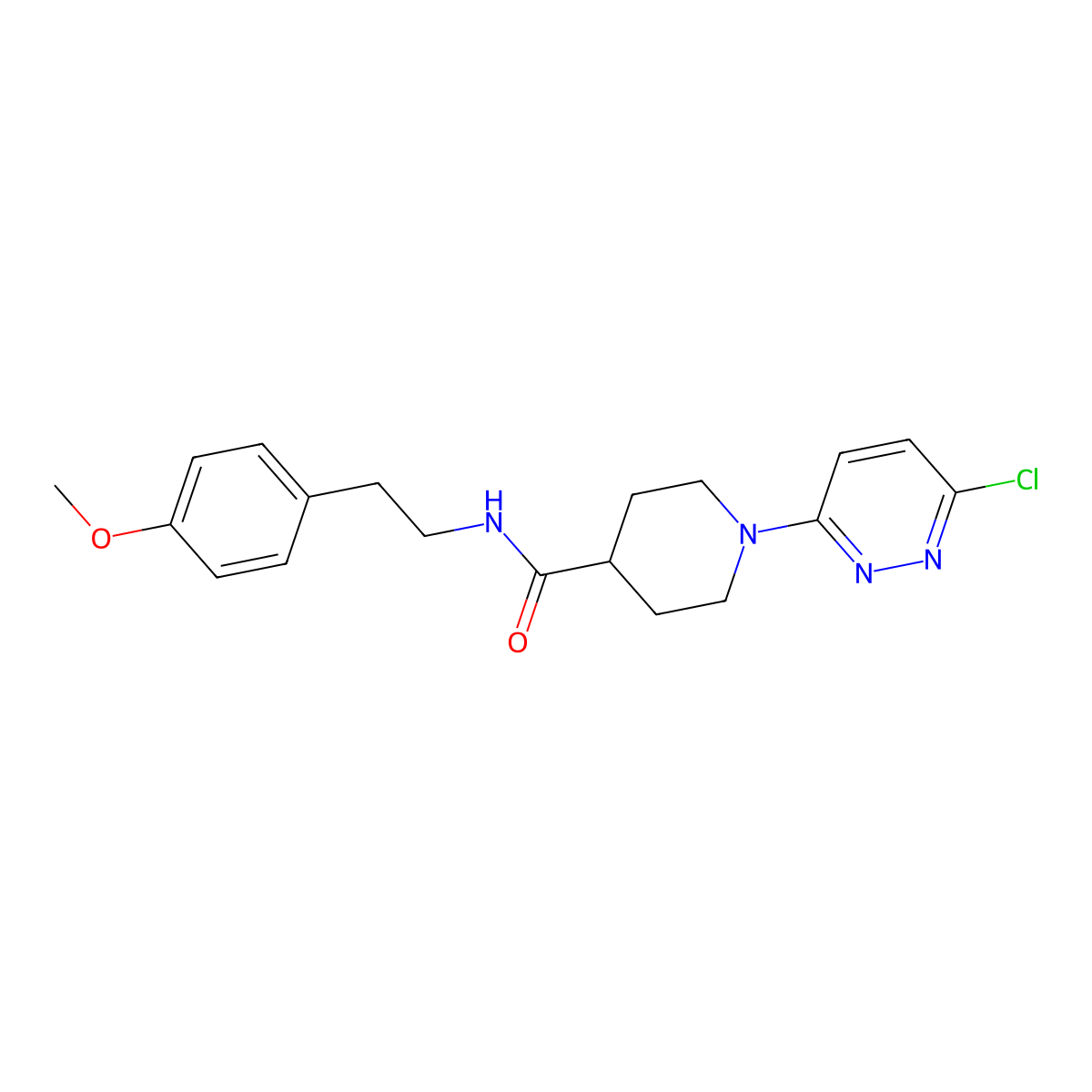 1-(6-chloropyridazin-3-yl)-N-(4-methoxyphenethyl)piperidine-4-carboxamide molecular structure, CAS 1324081-10-8