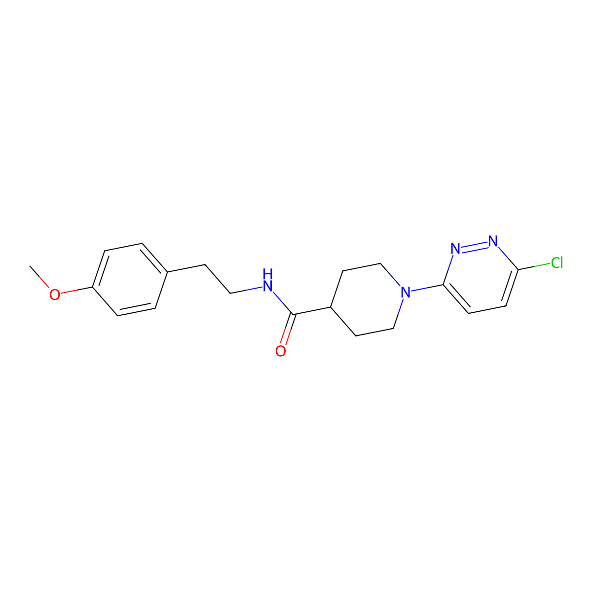 1-(6-chloropyridazin-3-yl)-N-(4-methoxyphenethyl)piperidine-4-carboxamide molecular structure, CAS 1324081-10-8