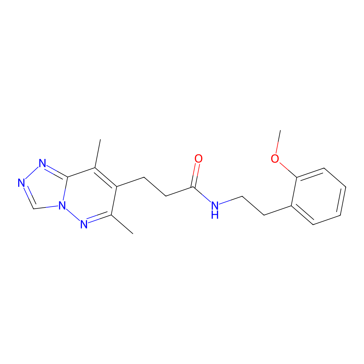 3-(6,8-dimethyl[1,2,4]triazolo[4,3-b]pyridazin-7-yl)-N-[2-(2-methoxyphenyl)ethyl]propanamide molecular structure, CAS 1324081-43-7