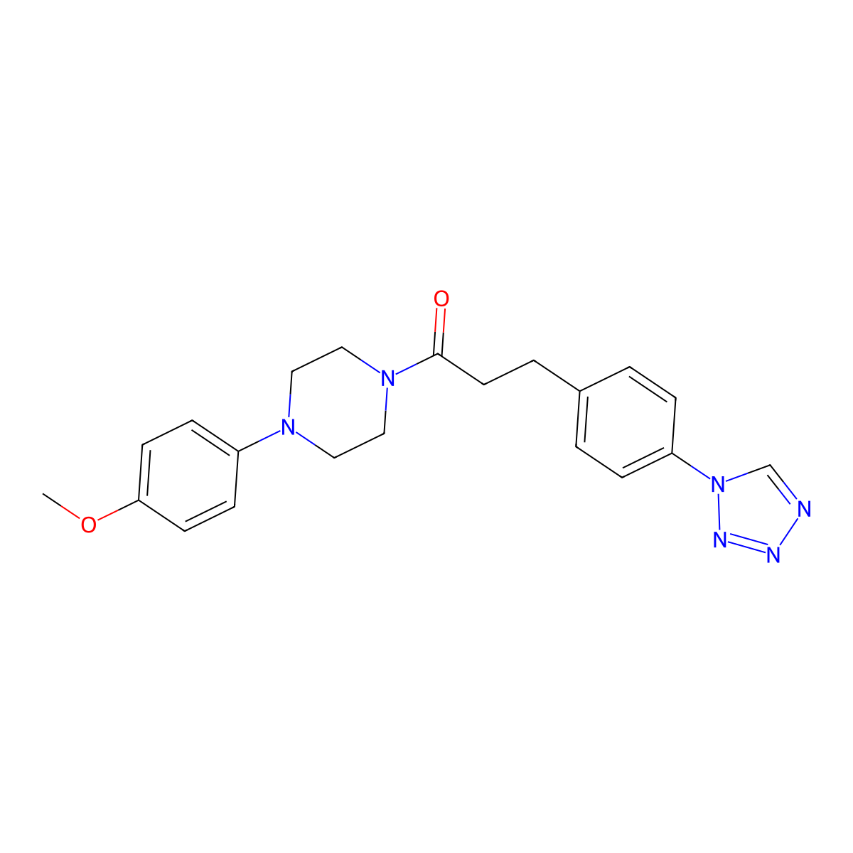 1-[4-(4-methoxyphenyl)piperazin-1-yl]-3-[4-(1H-tetrazol-1-yl)phenyl]propan-1-one molecular structure, CAS 1324081-58-4