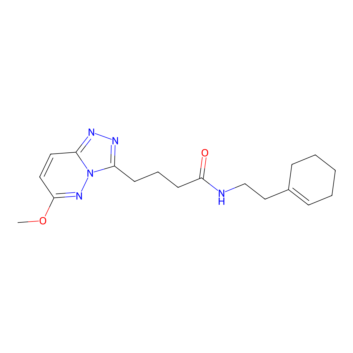 N-(2-(cyclohex-1-en-1-yl)ethyl)-4-(6-methoxy-[1,2,4]triazolo[4,3-b]pyridazin-3-yl)butanamide molecular structure, CAS 1324081-71-1