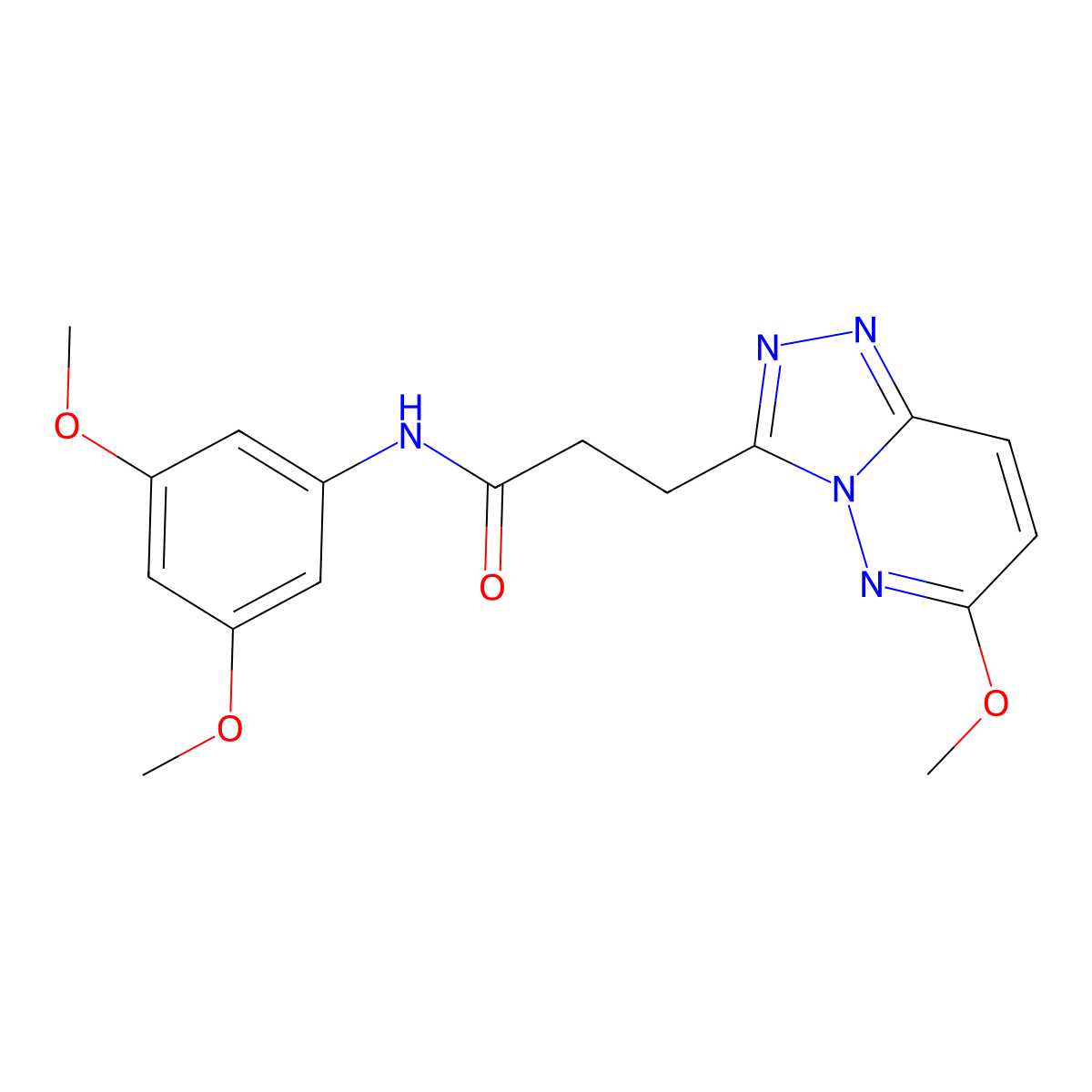 N-(3,5-dimethoxyphenyl)-3-(6-methoxy[1,2,4]triazolo[4,3-b]pyridazin-3-yl)propanamide molecular structure, CAS 1324081-89-1