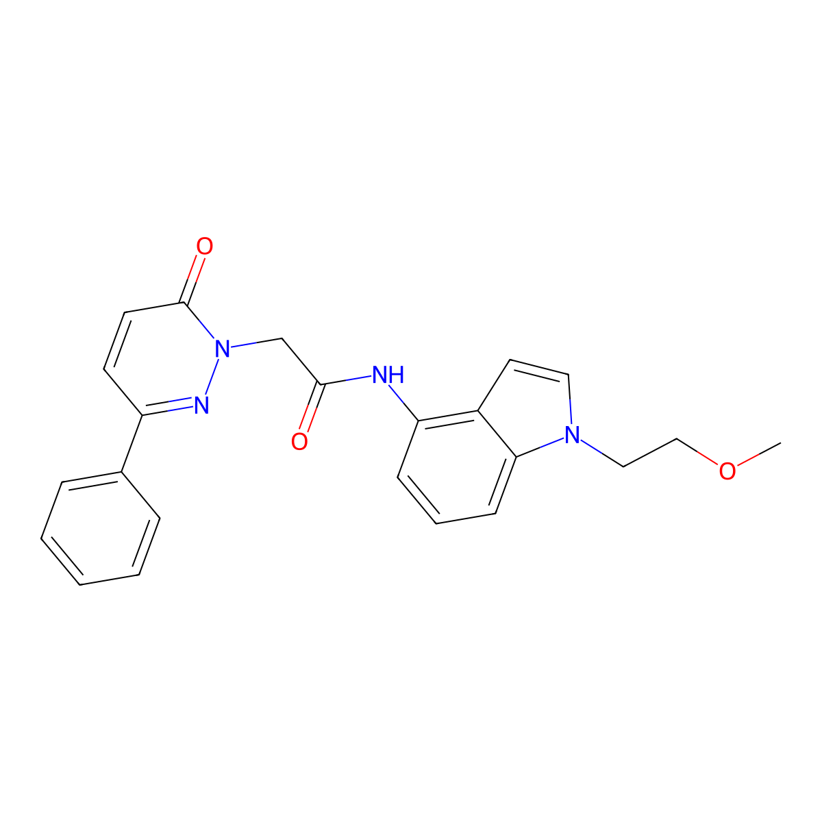 N-[1-(2-methoxyethyl)-1H-indol-4-yl]-2-(6-oxo-3-phenylpyridazin-1(6H)-yl)acetamide molecular structure, CAS 1324082-04-3