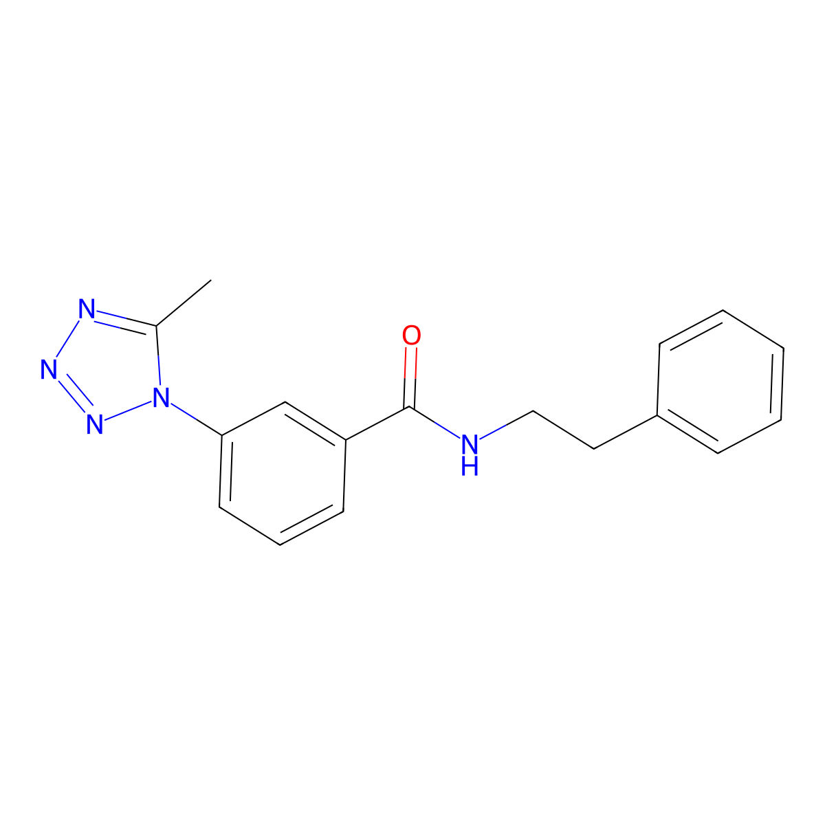 3-(5-methyl-1H-tetrazol-1-yl)-N-(2-phenylethyl)benzamide molecular structure, CAS 1324082-12-3