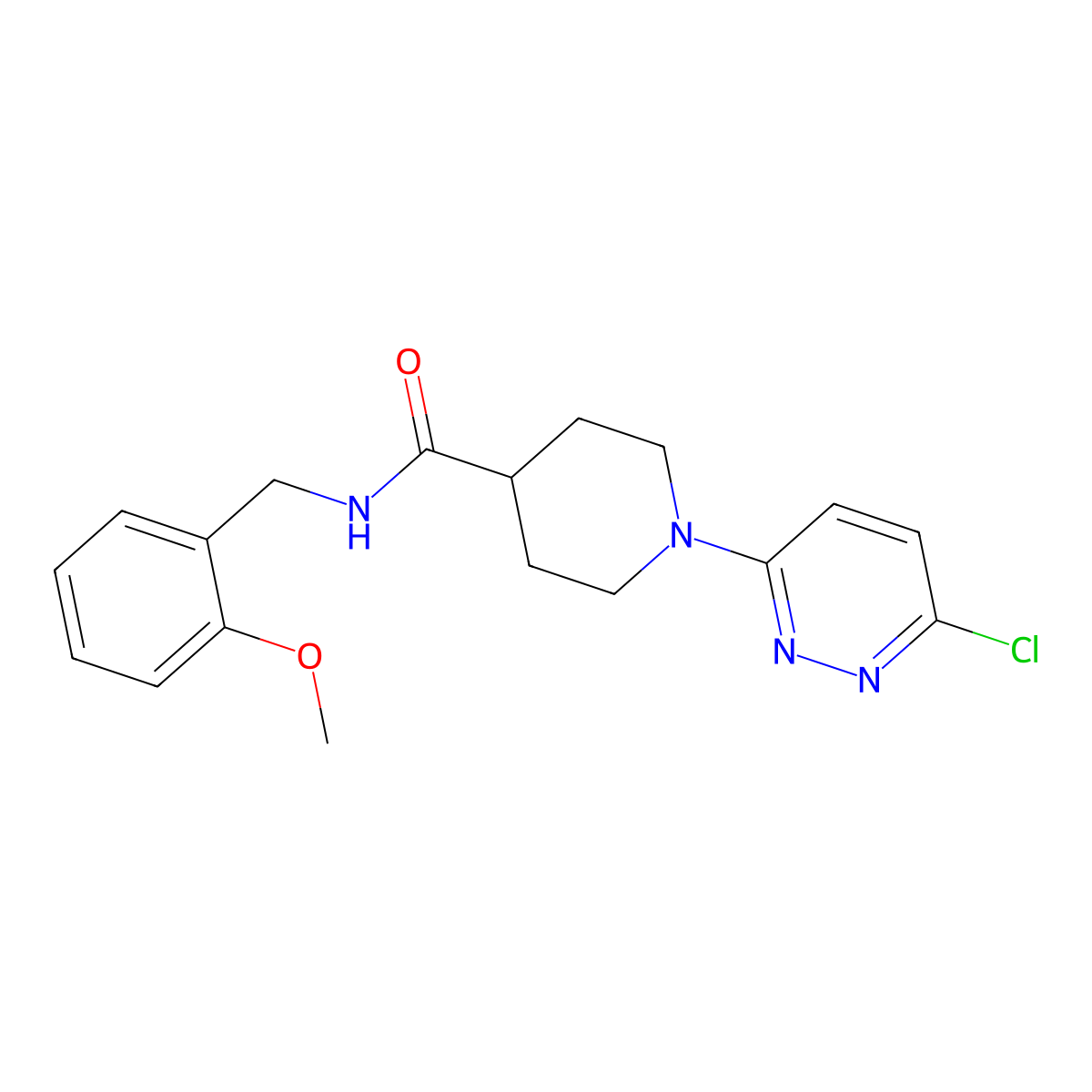 1-(6-chloropyridazin-3-yl)-N-(2-methoxybenzyl)piperidine-4-carboxamide molecular structure, CAS 1324082-39-4