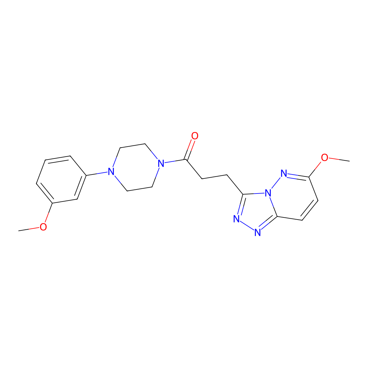 1-[4-(3-Methoxyphenyl)piperazin-1-yl]-3-(6-methoxy[1,2,4]triazolo[4,3-b]pyridazin-3-yl)propan-1-one molecular structure, CAS 1324082-41-8