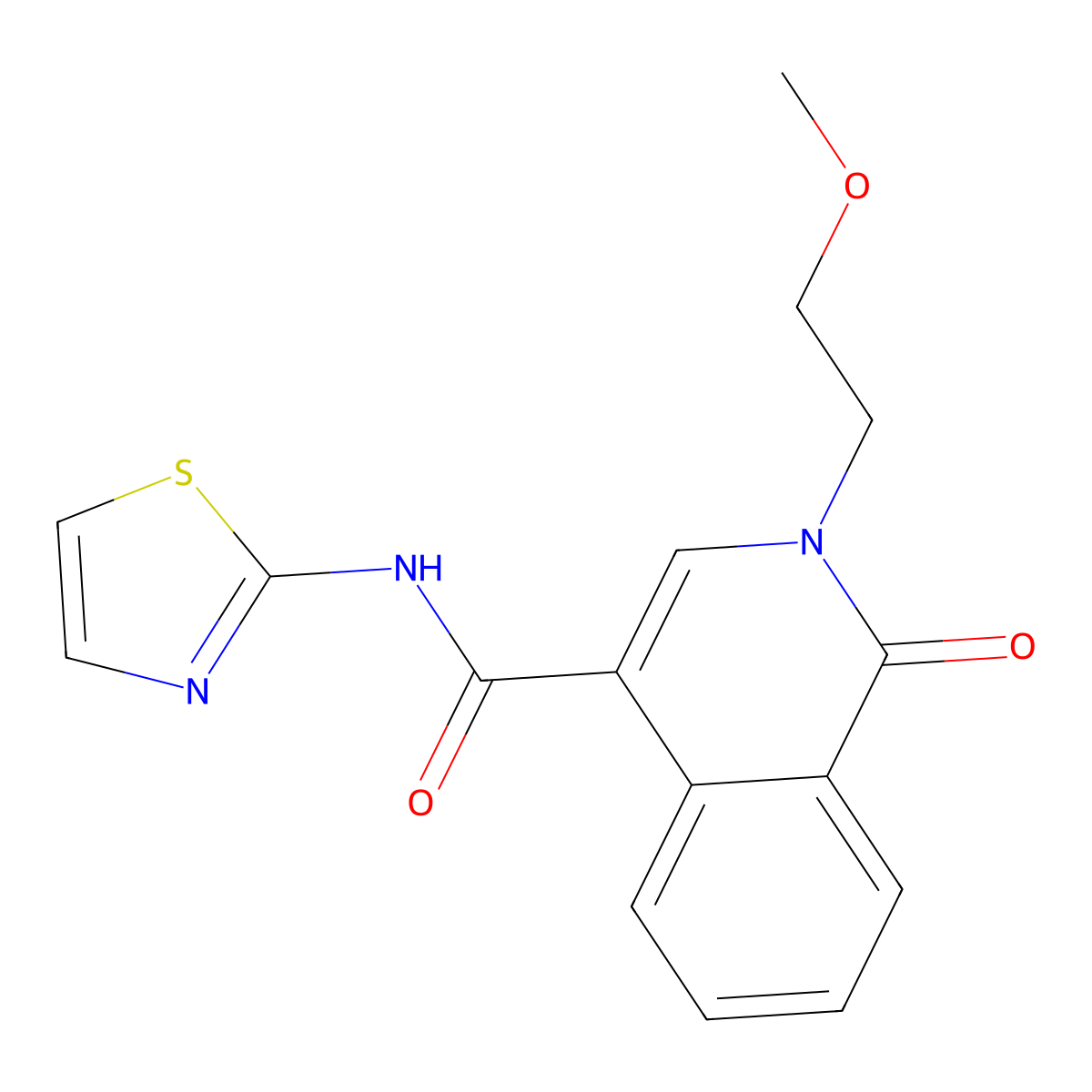 2-(2-methoxyethyl)-1-oxo-N-(1,3-thiazol-2-yl)-1,2-dihydroisoquinoline-4-carboxamide molecular structure, CAS 1324082-51-0