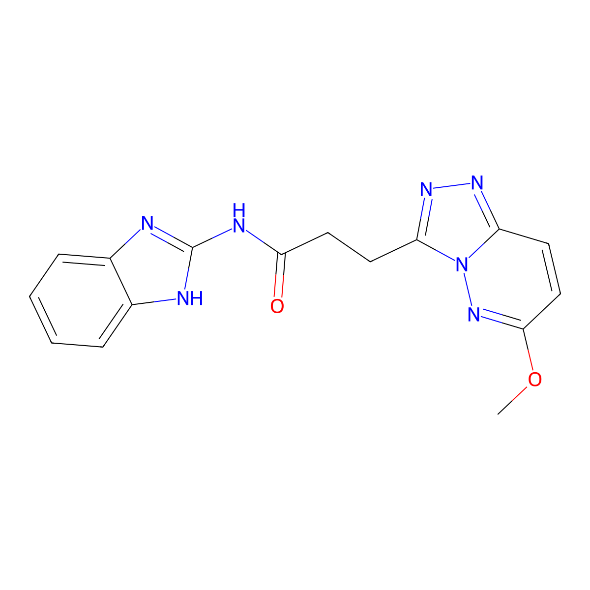 N-(1H-benzimidazol-2-yl)-3-(6-methoxy[1,2,4]triazolo[4,3-b]pyridazin-3-yl)propanamide molecular structure, CAS 1324082-53-2