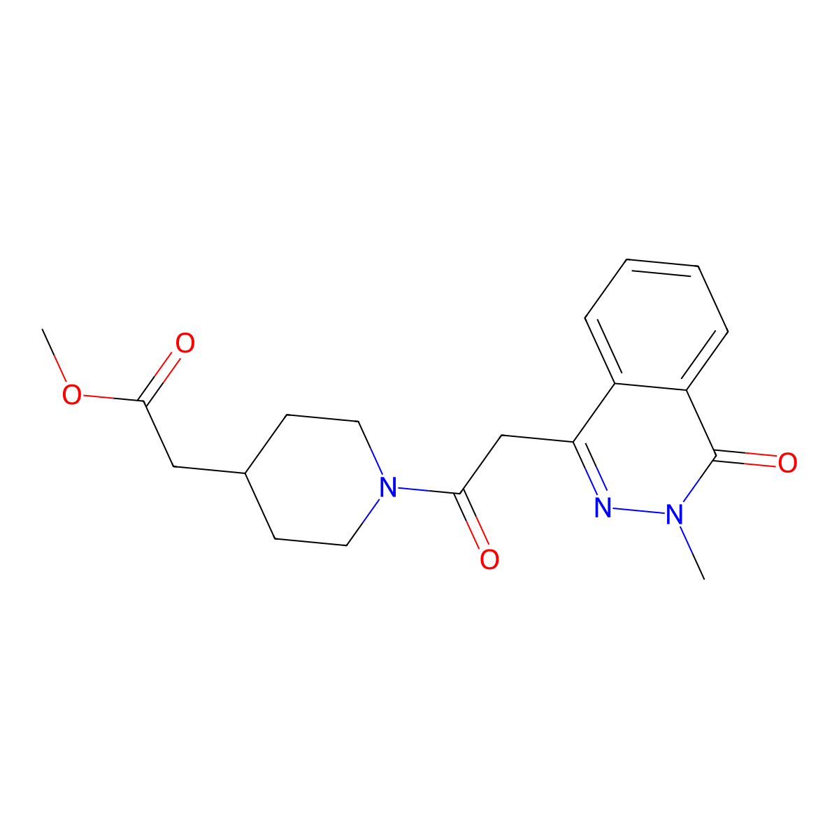 Methyl {1-[(3-methyl-4-oxo-3,4-dihydrophthalazin-1-yl)acetyl]piperidin-4-yl}acetate molecular structure, CAS 1324082-54-3