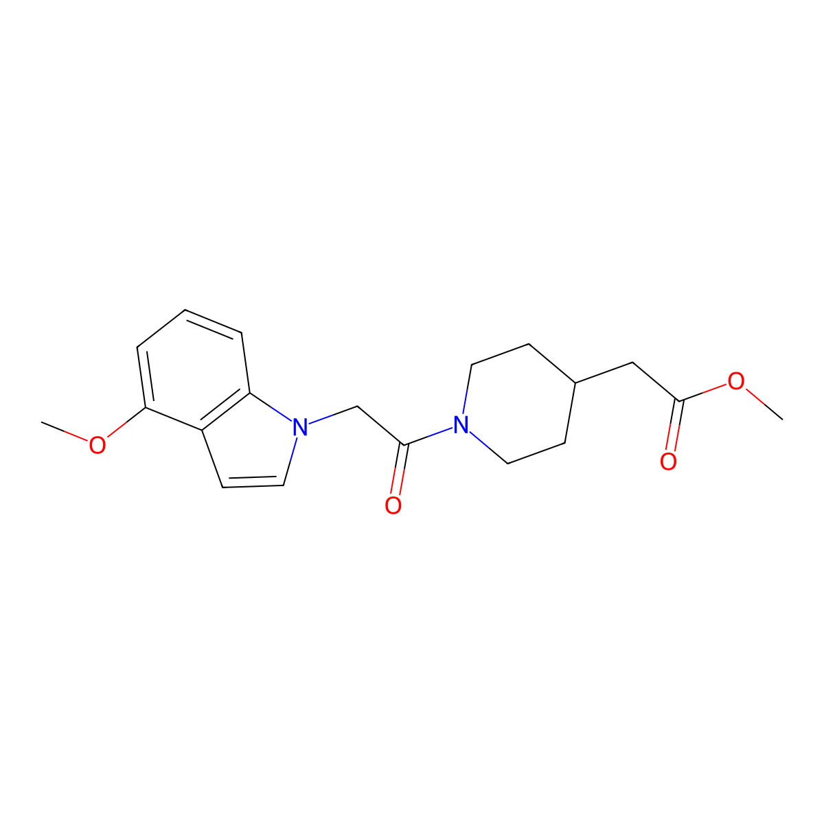 methyl {1-[(4-methoxy-1H-indol-1-yl)acetyl]piperidin-4-yl}acetate molecular structure, CAS 1324082-56-5
