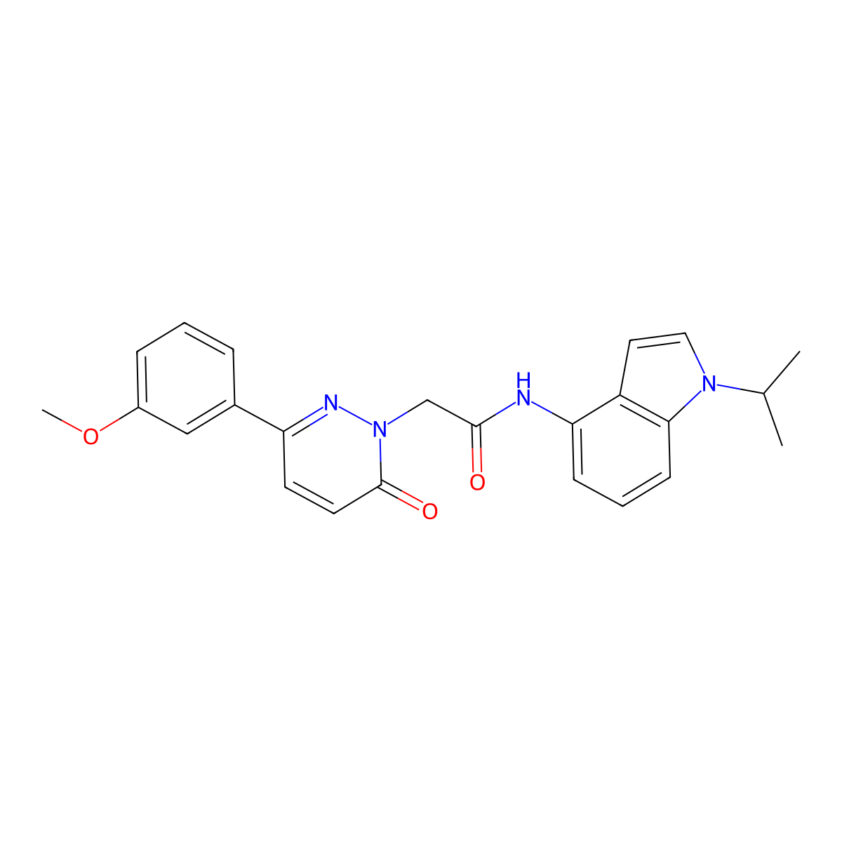 2-[3-(3-methoxyphenyl)-6-oxopyridazin-1(6H)-yl]-N-[1-(propan-2-yl)-1H-indol-4-yl]acetamide molecular structure, CAS 1324082-61-2