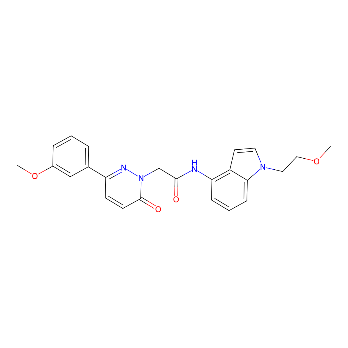 N-[1-(2-methoxyethyl)-1H-indol-4-yl]-2-[3-(3-methoxyphenyl)-6-oxopyridazin-1(6H)-yl]acetamide molecular structure, CAS 1324082-71-4