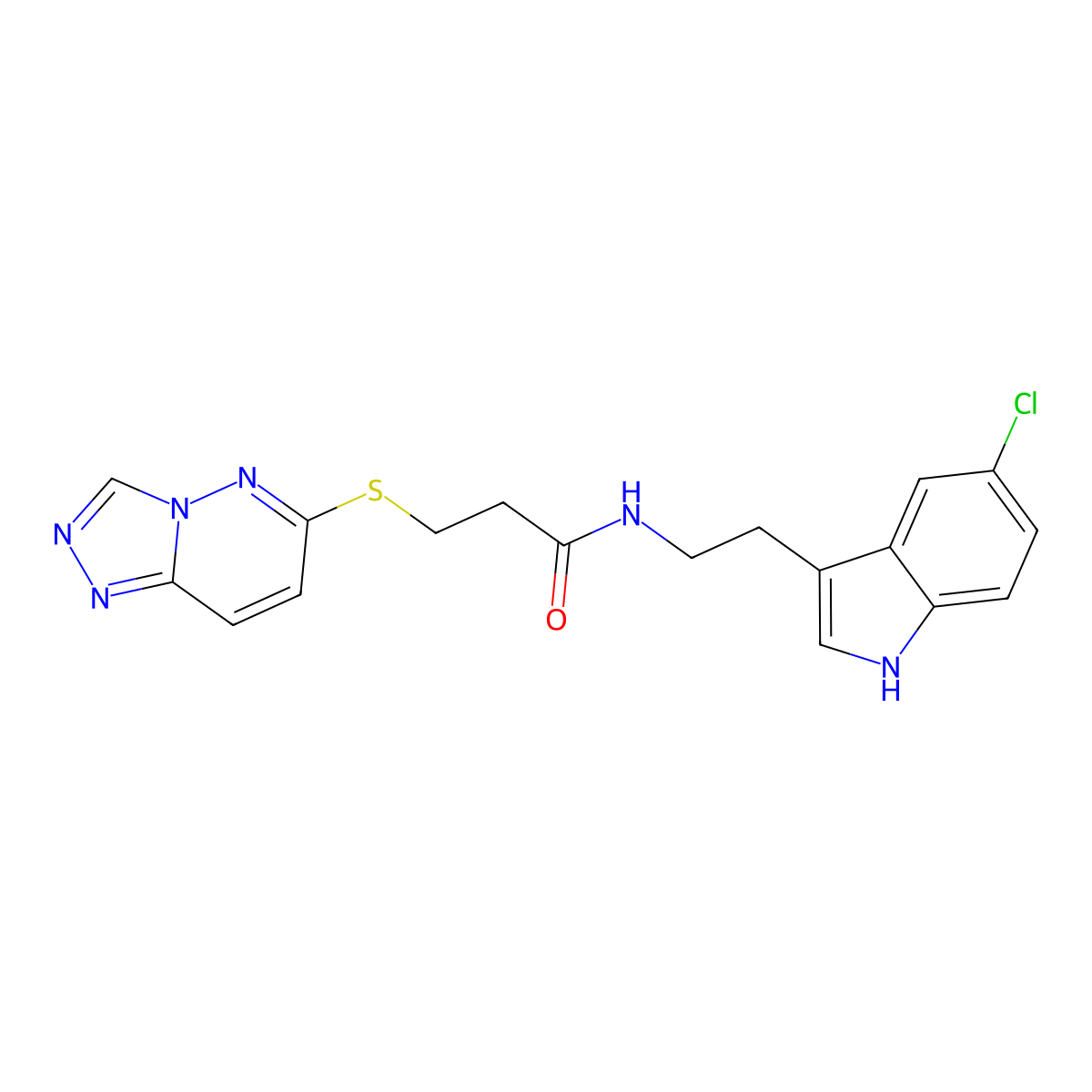 N-[2-(5-chloro-1H-indol-3-yl)ethyl]-3-([1,2,4]triazolo[4,3-b]pyridazin-6-ylsulfanyl)propanamide molecular structure, CAS 1324082-76-9
