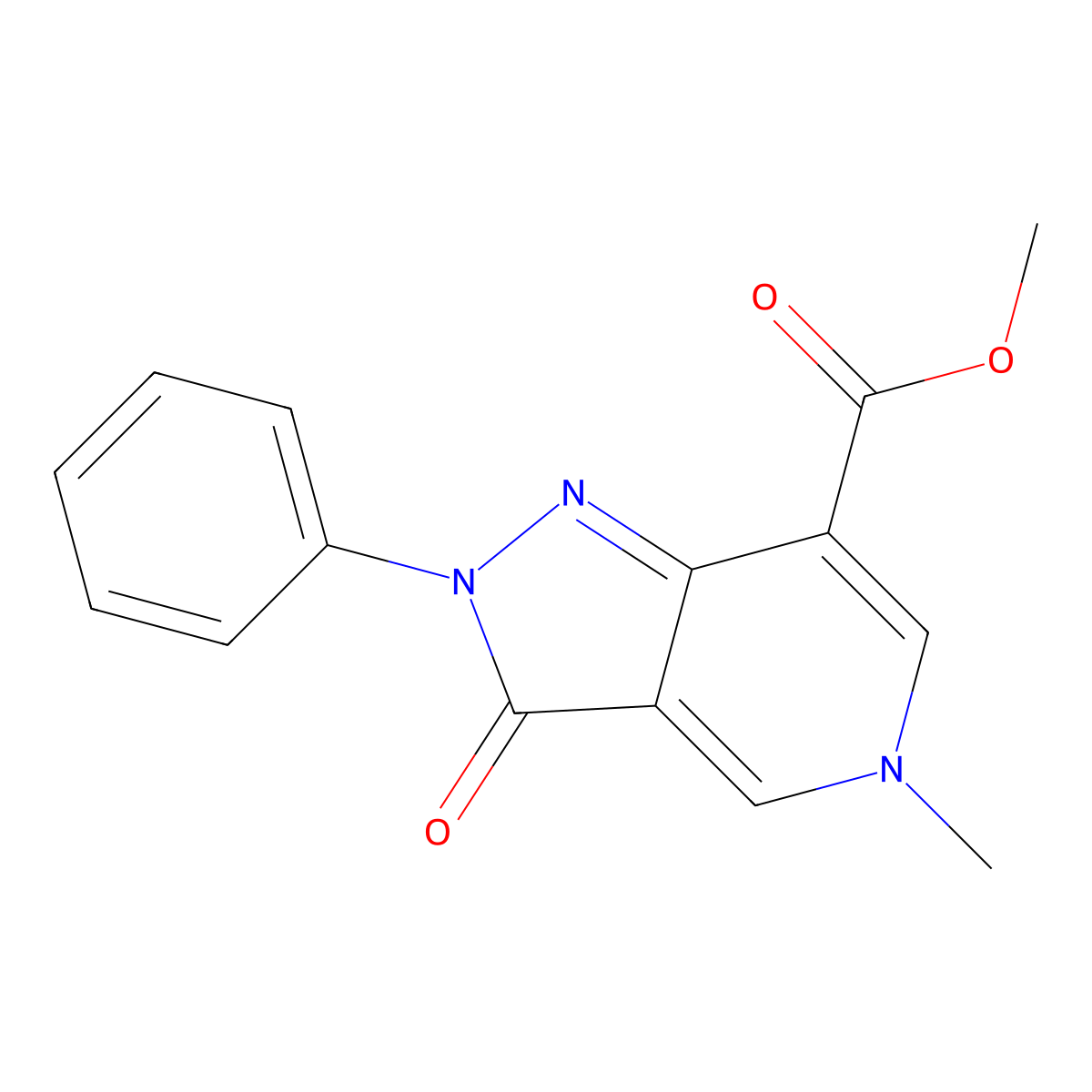 methyl 5-methyl-3-oxo-2-phenyl-3,5-dihydro-2H-pyrazolo[4,3-c]pyridine-7-carboxylate molecular structure, CAS 1324082-89-4