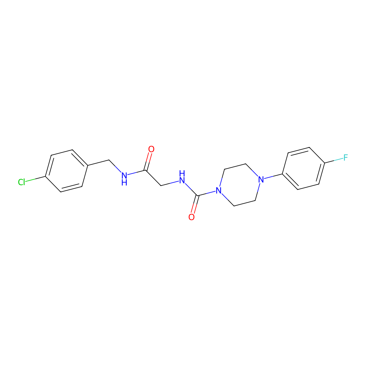 N-{2-[(4-chlorobenzyl)amino]-2-oxoethyl}-4-(4-fluorophenyl)piperazine-1-carboxamide molecular structure, CAS 1324082-91-8