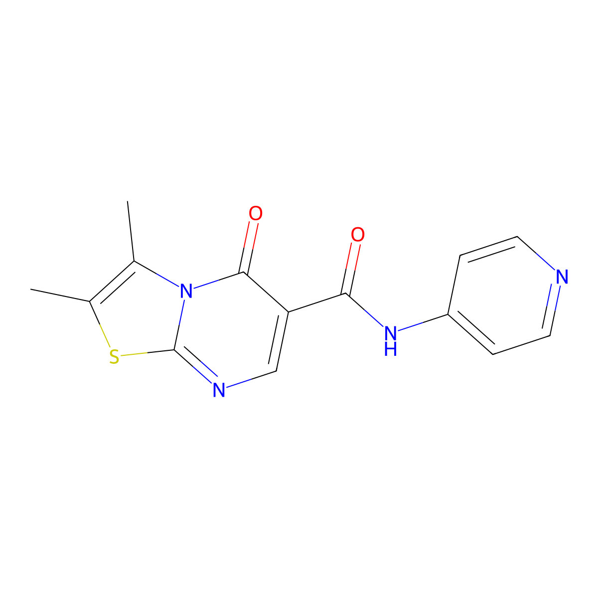 2,3-dimethyl-5-oxo-N-(pyridin-4-yl)-5H-[1,3]thiazolo[3,2-a]pyrimidine-6-carboxamide molecular structure, CAS 1324082-94-1
