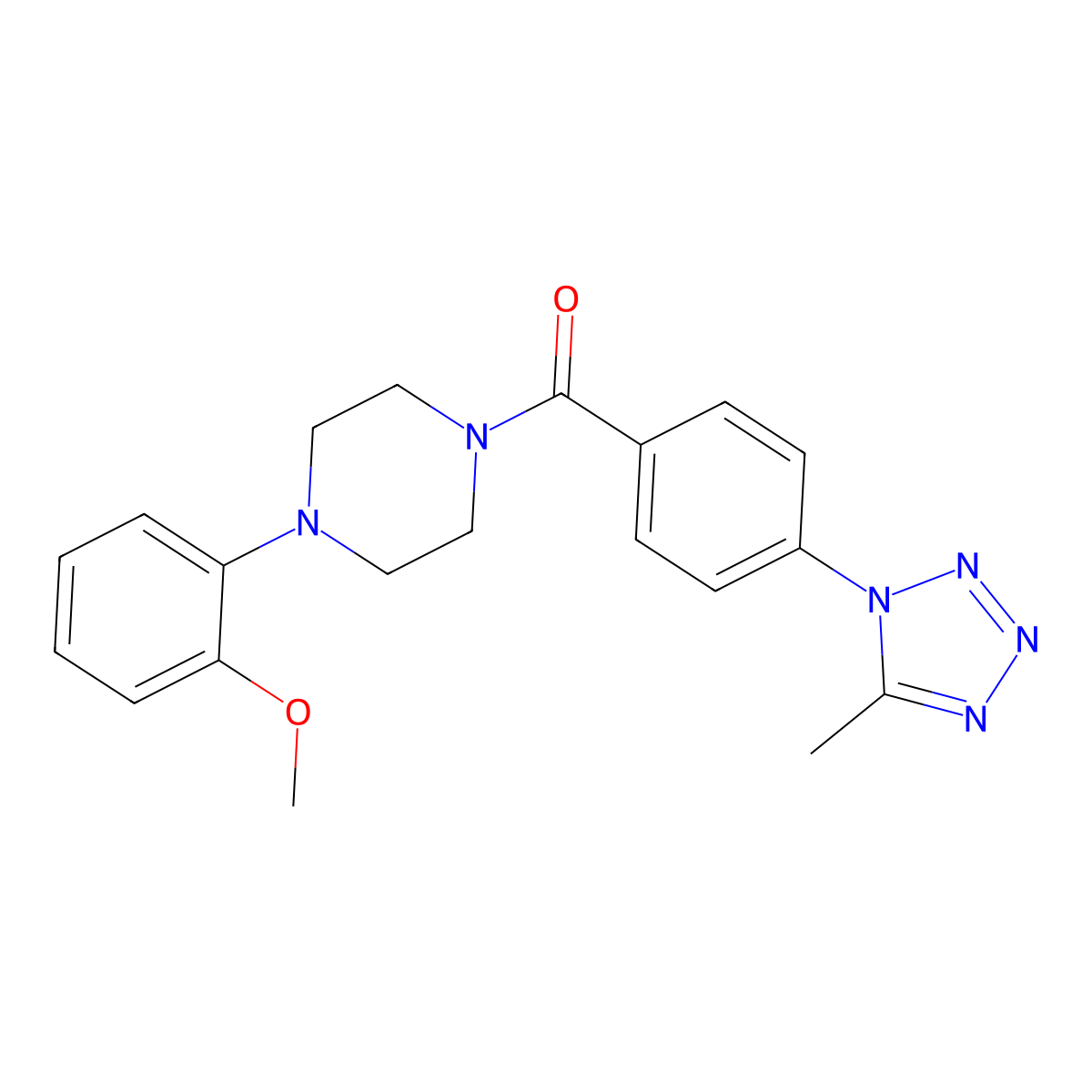 [4-(2-methoxyphenyl)piperazin-1-yl][4-(5-methyl-1H-tetrazol-1-yl)phenyl]methanone molecular structure, CAS 1324082-95-2